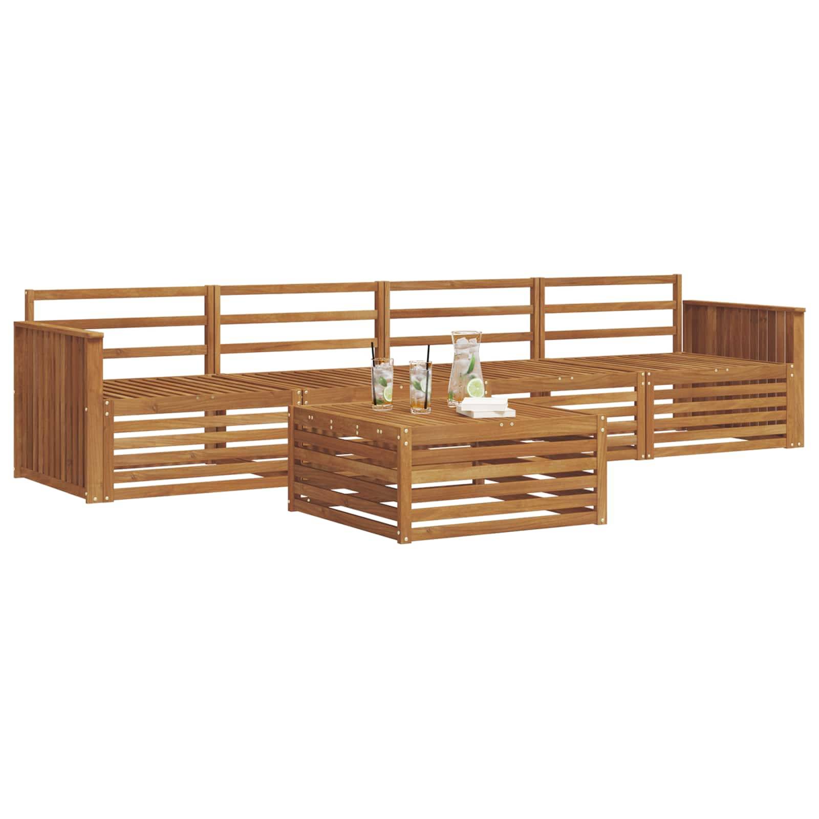 vidaXL Outdoor-Sofagarnitur 5 pcs Natur