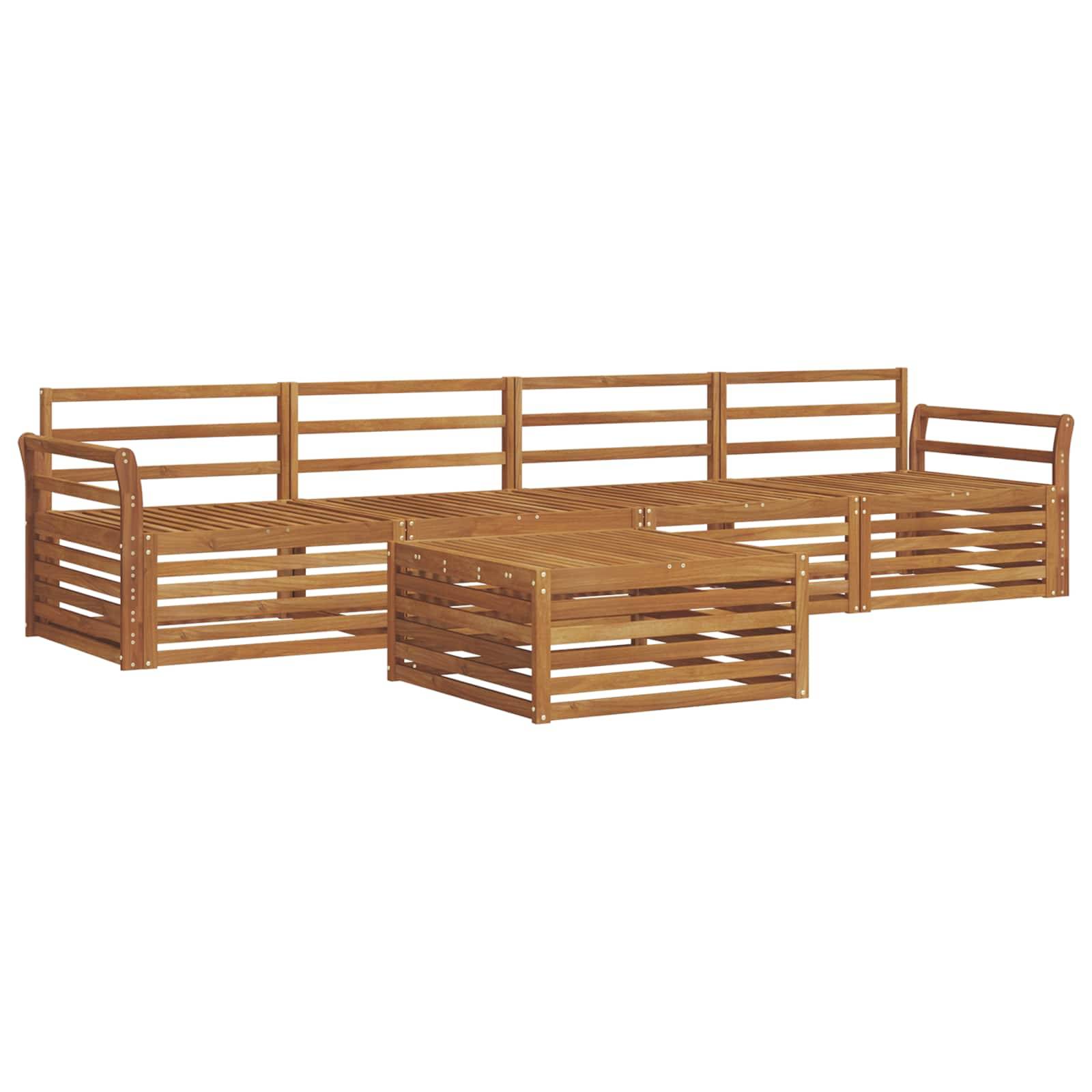 vidaXL Outdoor-Sofagarnitur 5 pcs Natur