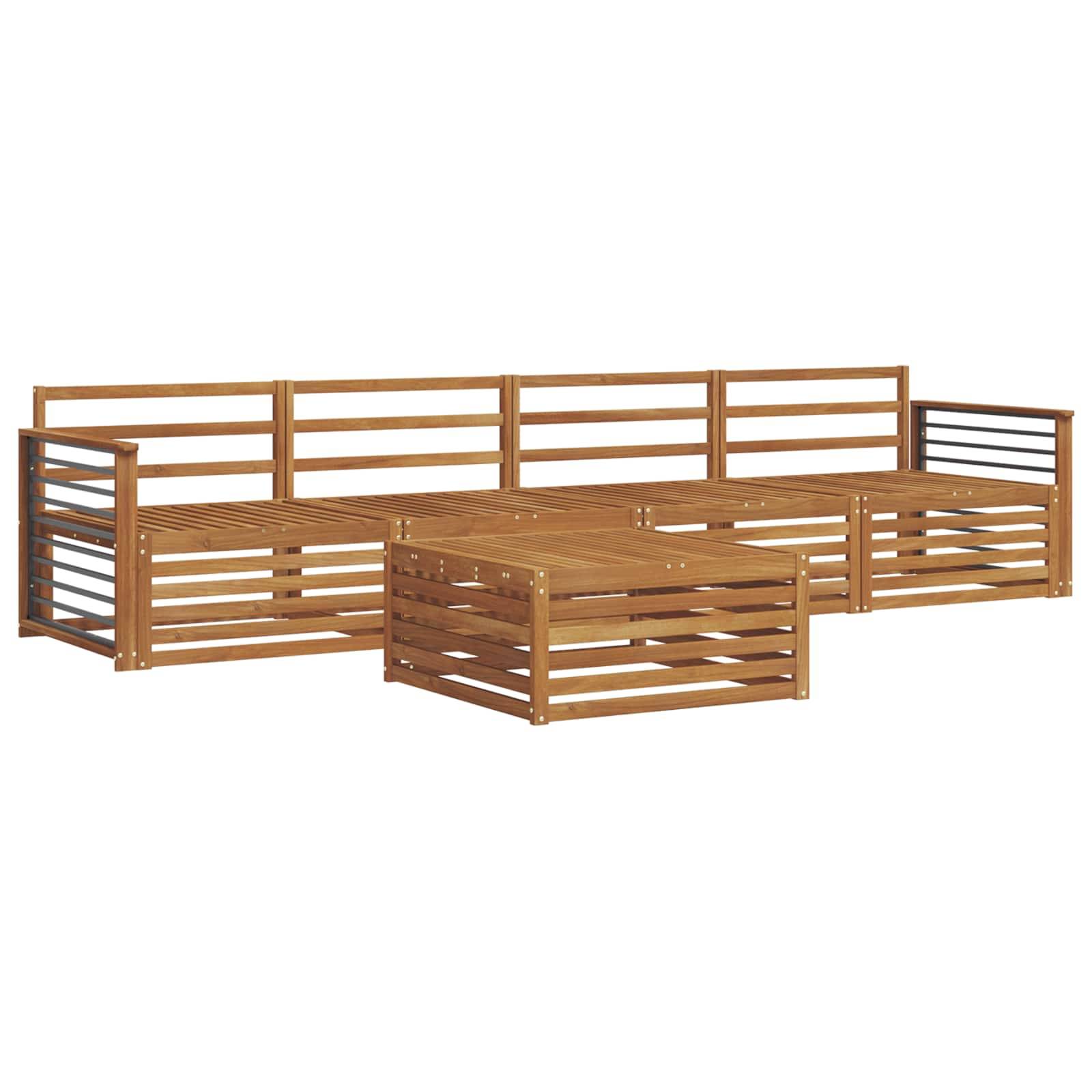 vidaXL Outdoor-Sofagarnitur 5 pcs Natur