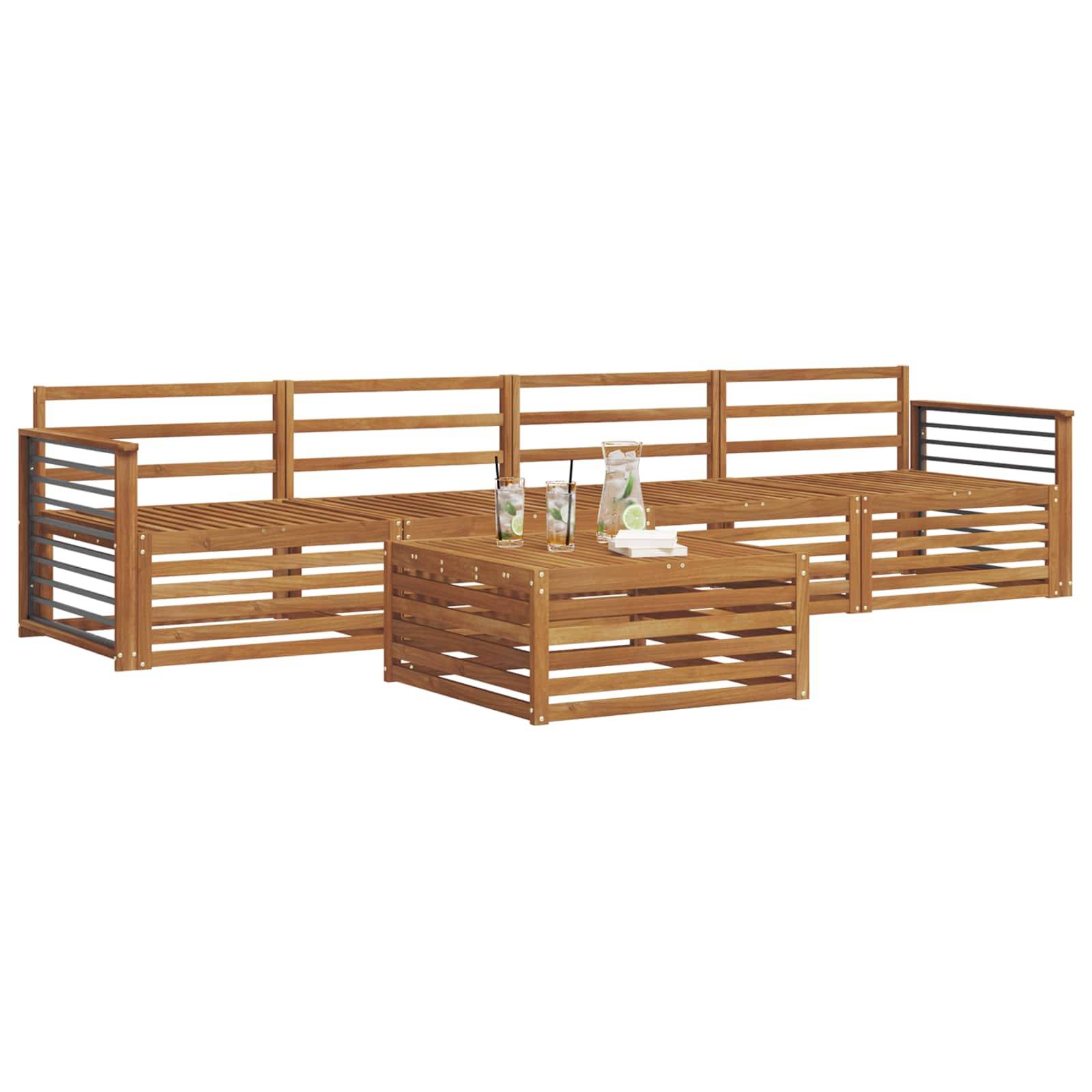 vidaXL Outdoor-Sofagarnitur 5 pcs Natur