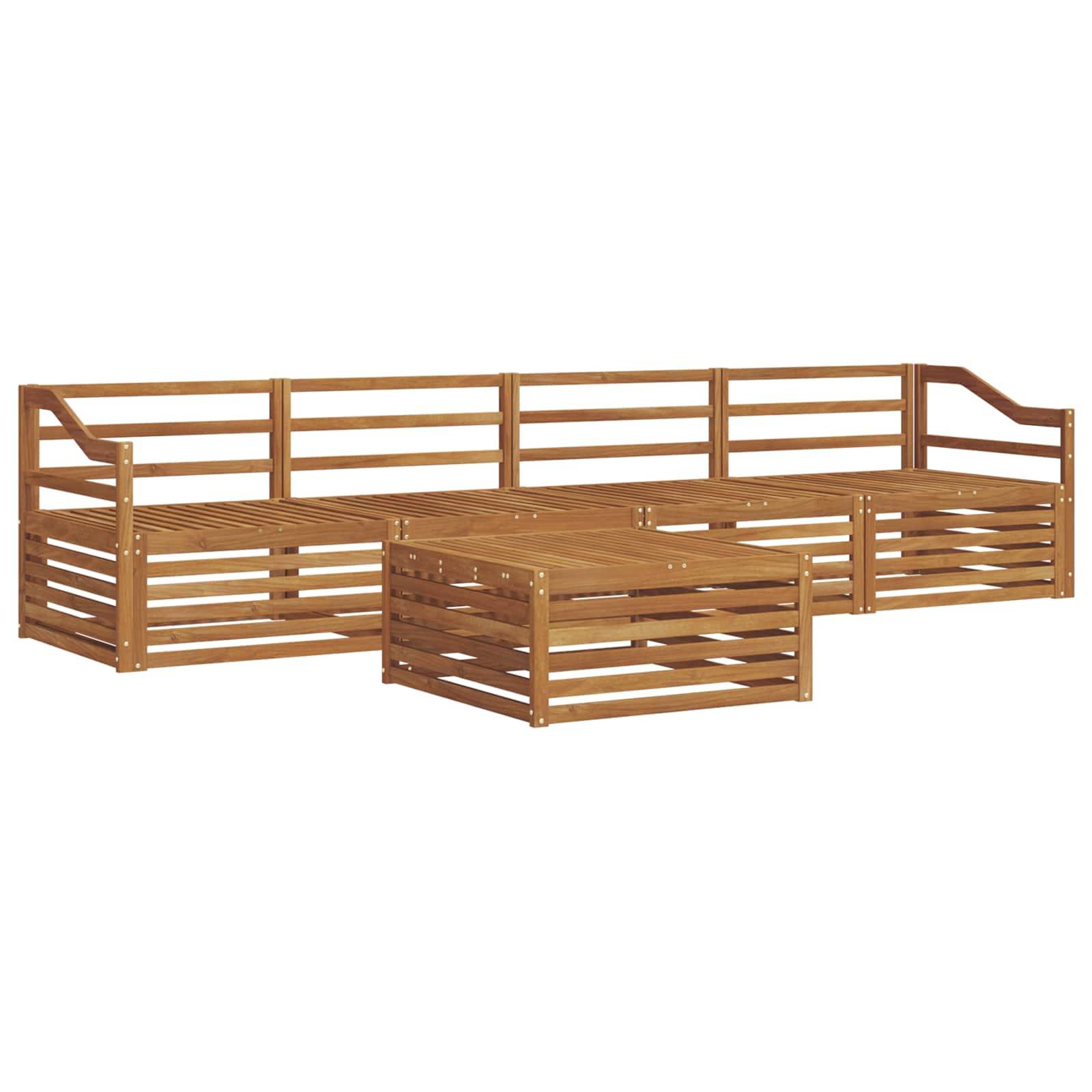 vidaXL Outdoor-Sofagarnitur 5 pcs Natur Massivholz Akazie