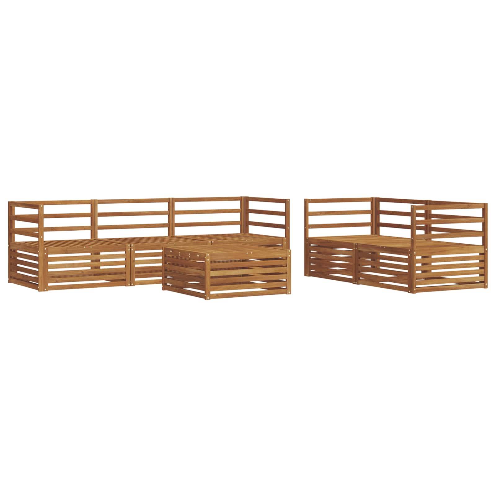 vidaXL Outdoor-Sofagarnitur 6 pcs Natur Massivholz Akazie