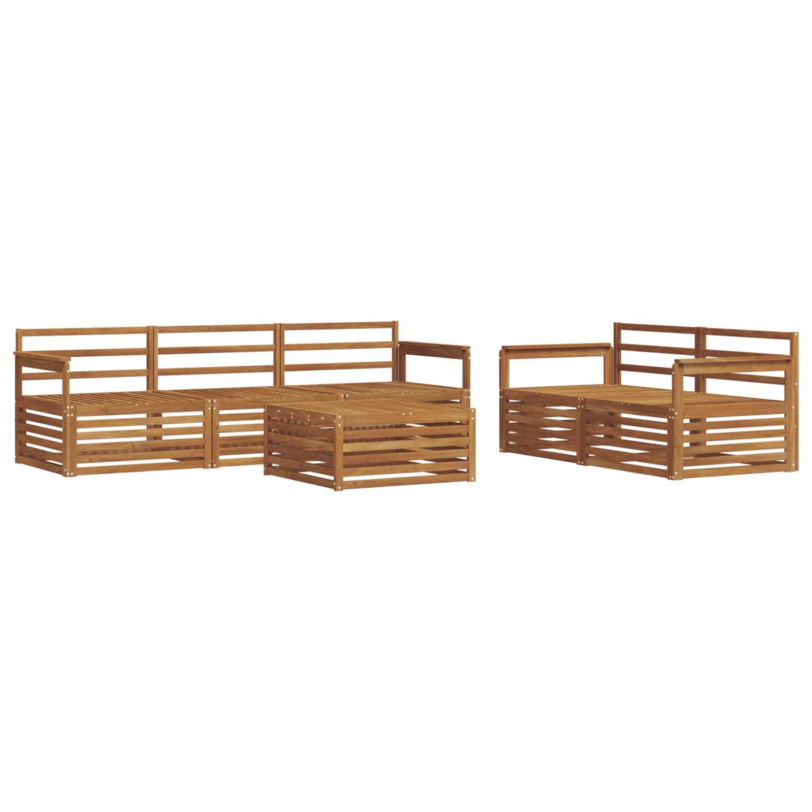 vidaXL Outdoor-Sofagarnitur 6 pcs Natur Massivholz Akazie