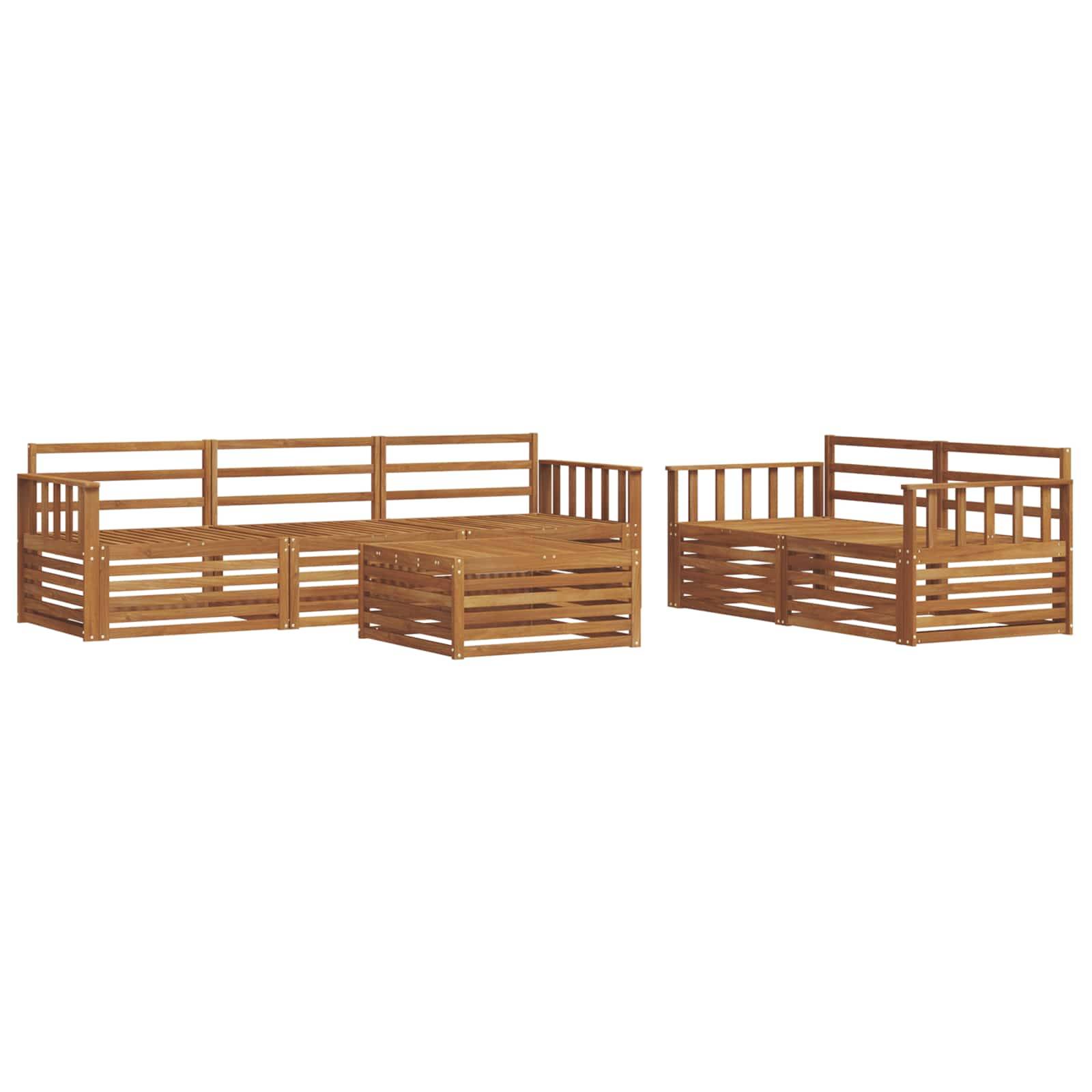 vidaXL Outdoor-Sofagarnitur 6 pcs Natur Massivholz Akazie