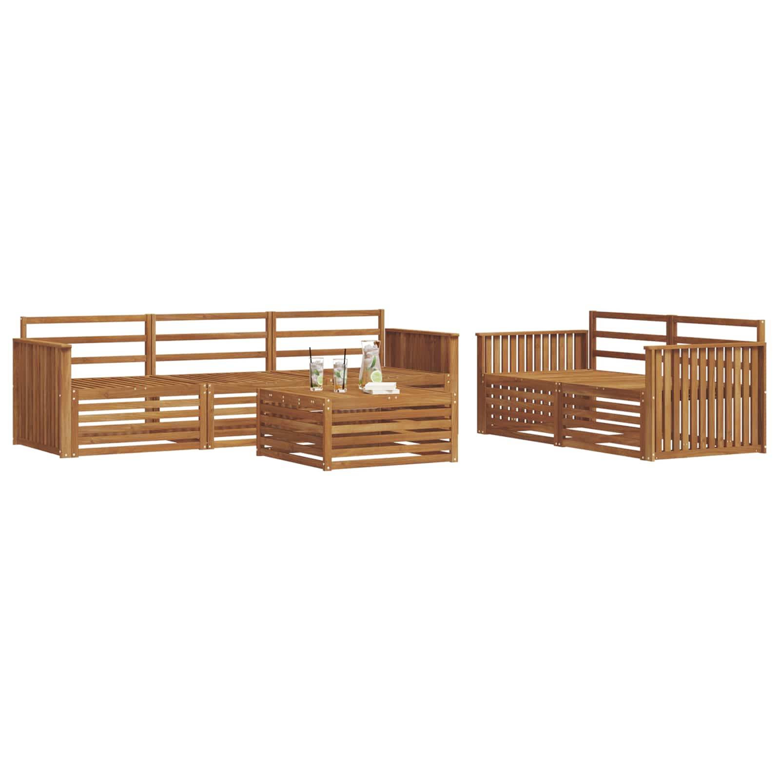 vidaXL Outdoor-Sofagarnitur 6 pcs Natur Massivholz Akazie
