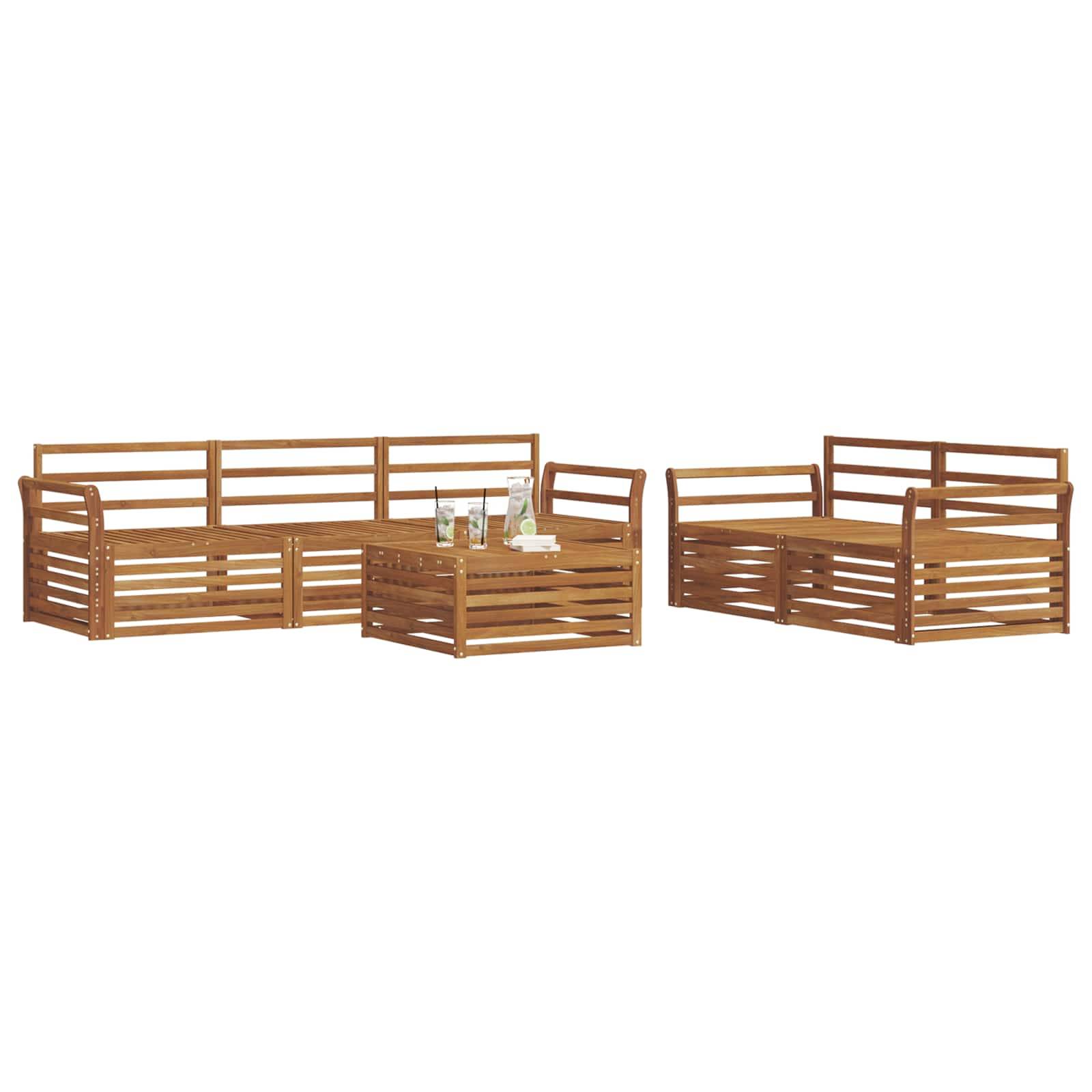 vidaXL Outdoor-Sofagarnitur 6 pcs Natur