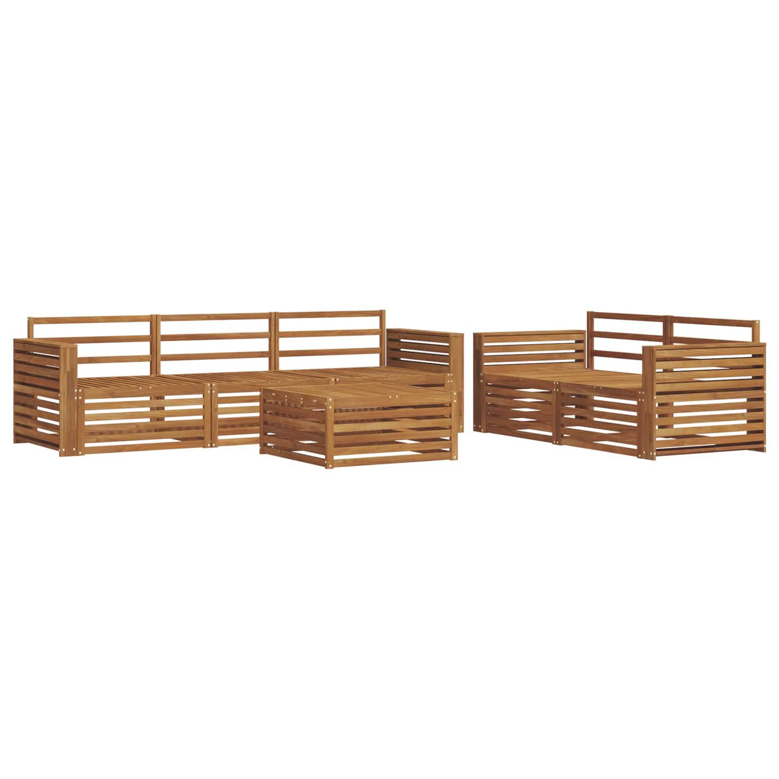 vidaXL Outdoor-Sofagarnitur 6 pcs Natur
