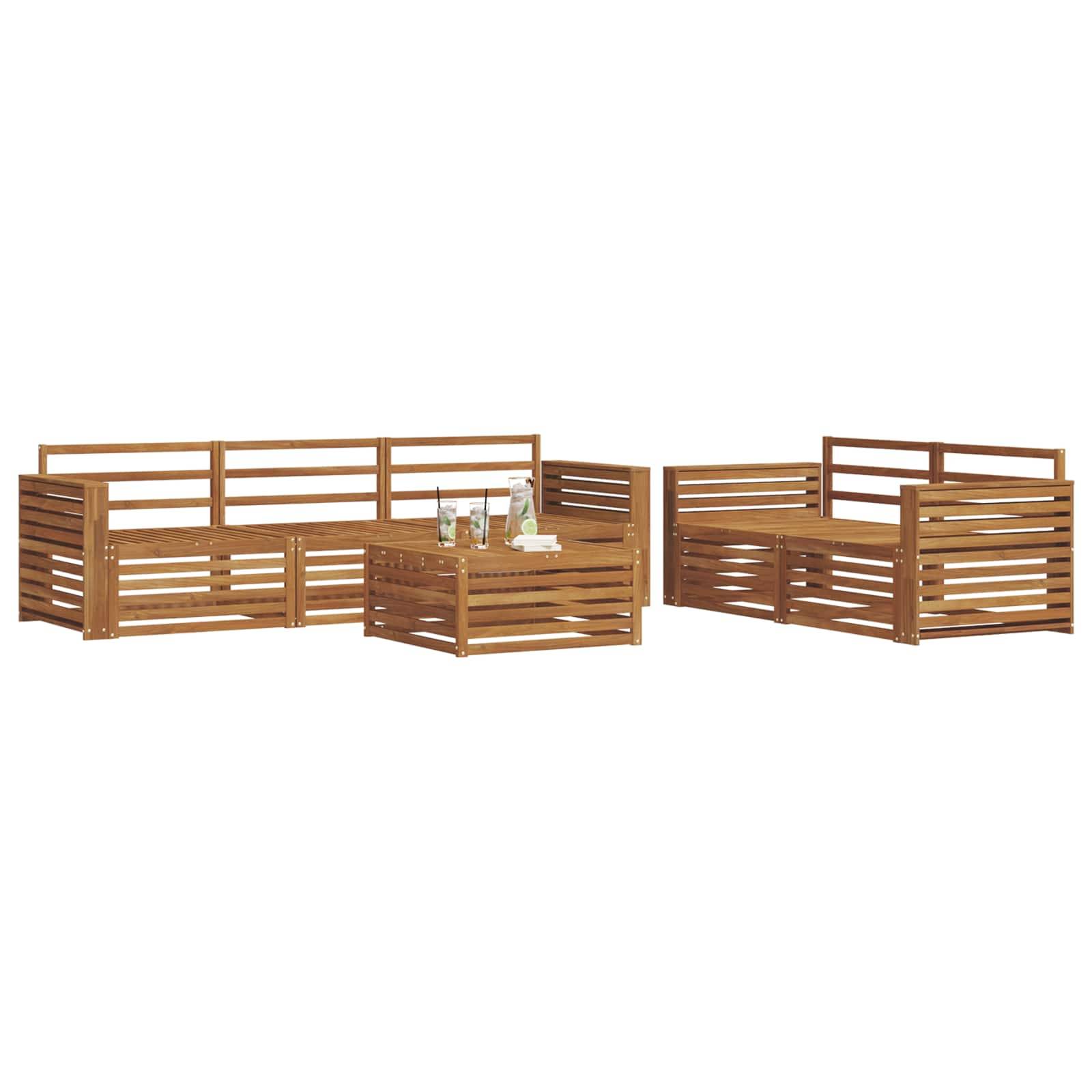vidaXL Outdoor-Sofagarnitur 6 pcs Natur