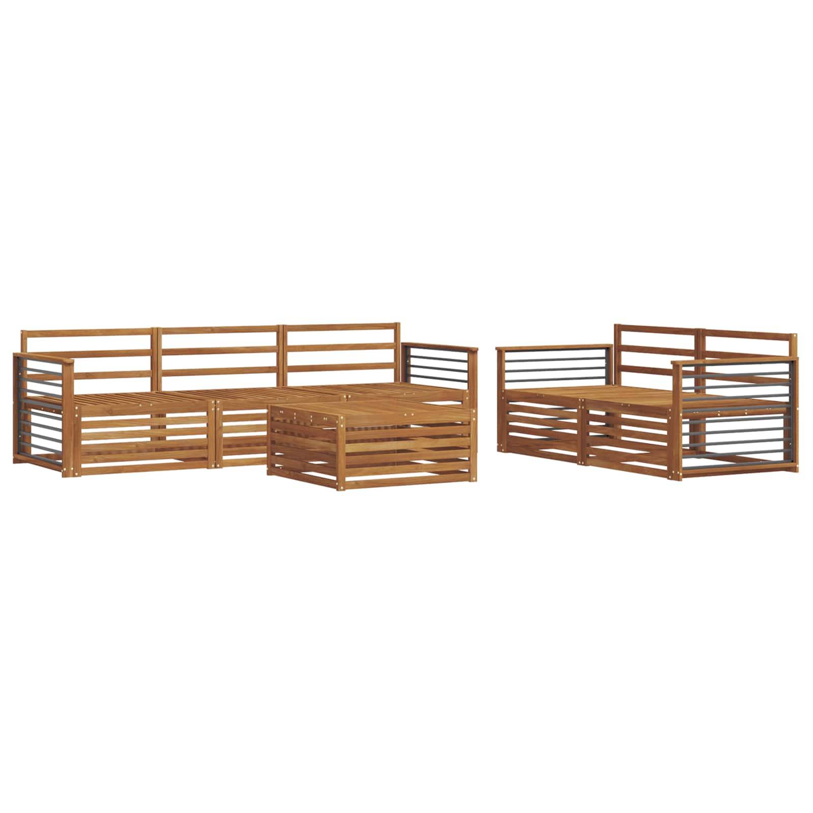vidaXL Outdoor-Sofagarnitur 6 pcs Natur