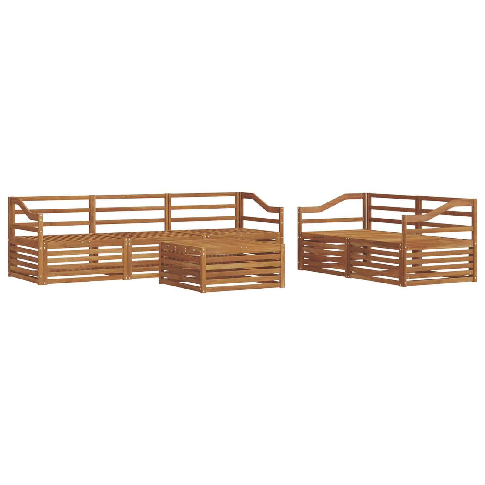 vidaXL Outdoor-Sofagarnitur 6 pcs Natur