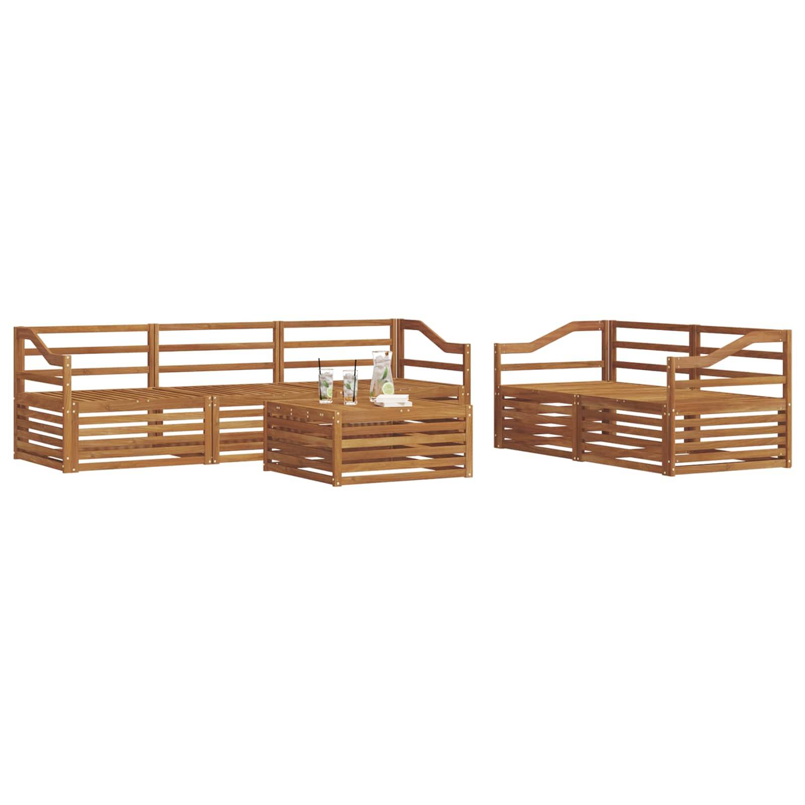 vidaXL Outdoor-Sofagarnitur 6 pcs Natur