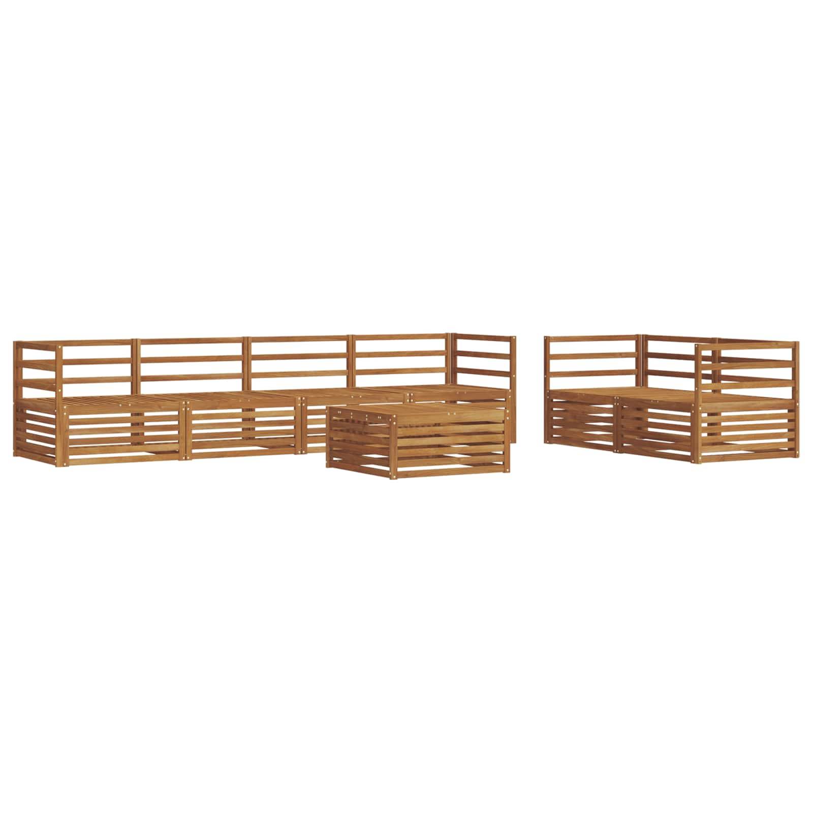 vidaXL Outdoor-Sofagarnitur 7 pcs Natur