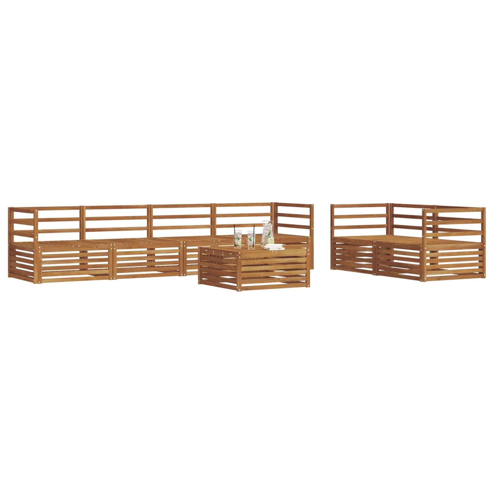 vidaXL Outdoor-Sofagarnitur 7 pcs Natur