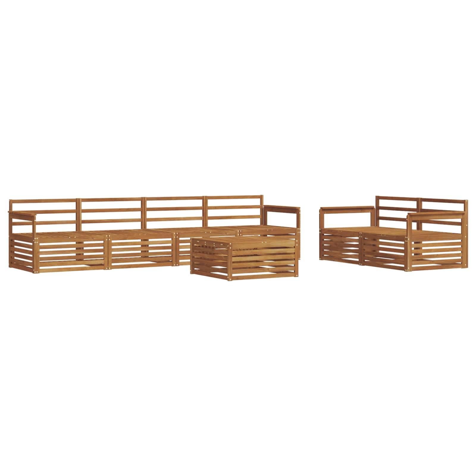 vidaXL Outdoor-Sofagarnitur 7 pcs Natur Massivholz Akazie