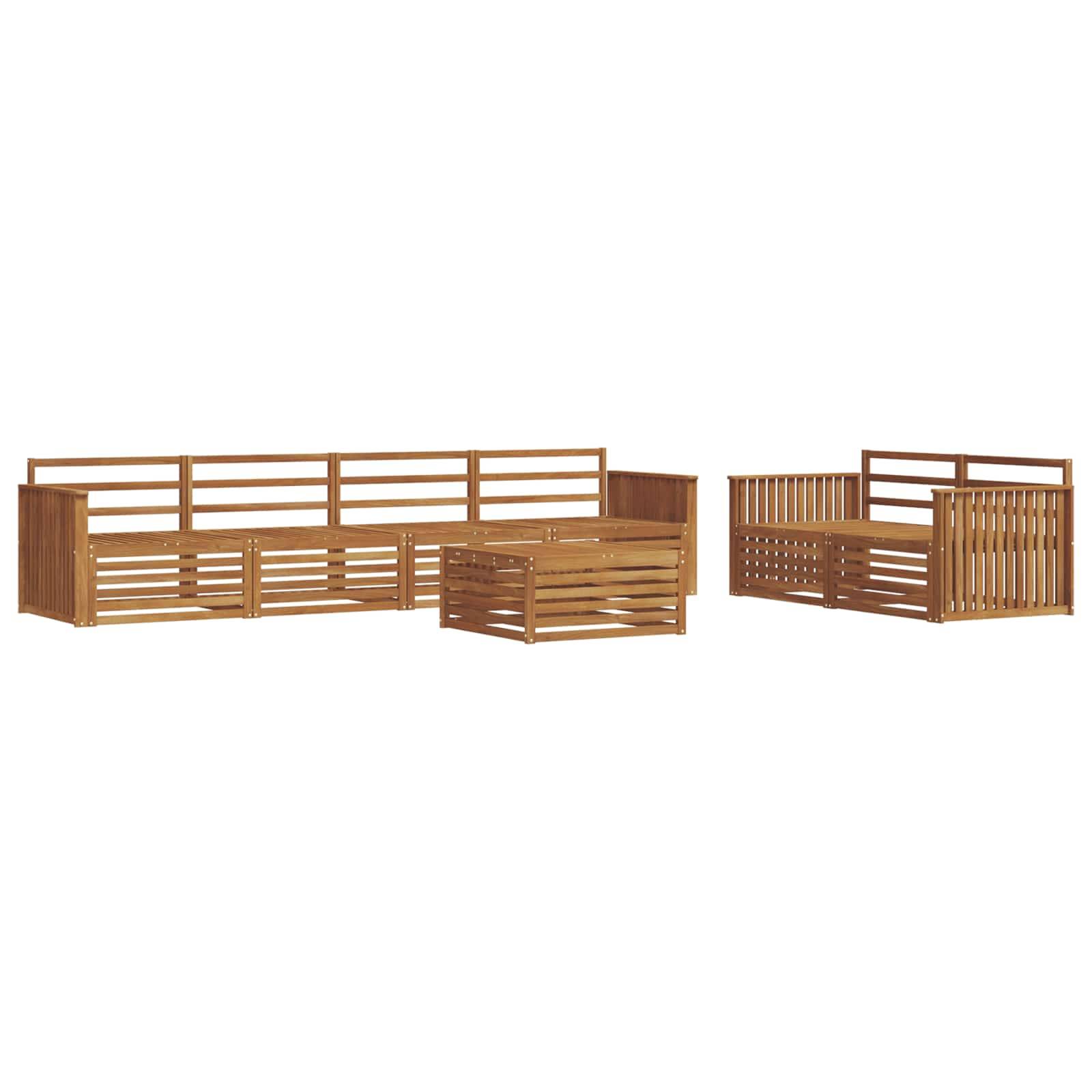 vidaXL Outdoor-Sofagarnitur 7 pcs Natur Massivholz Akazie
