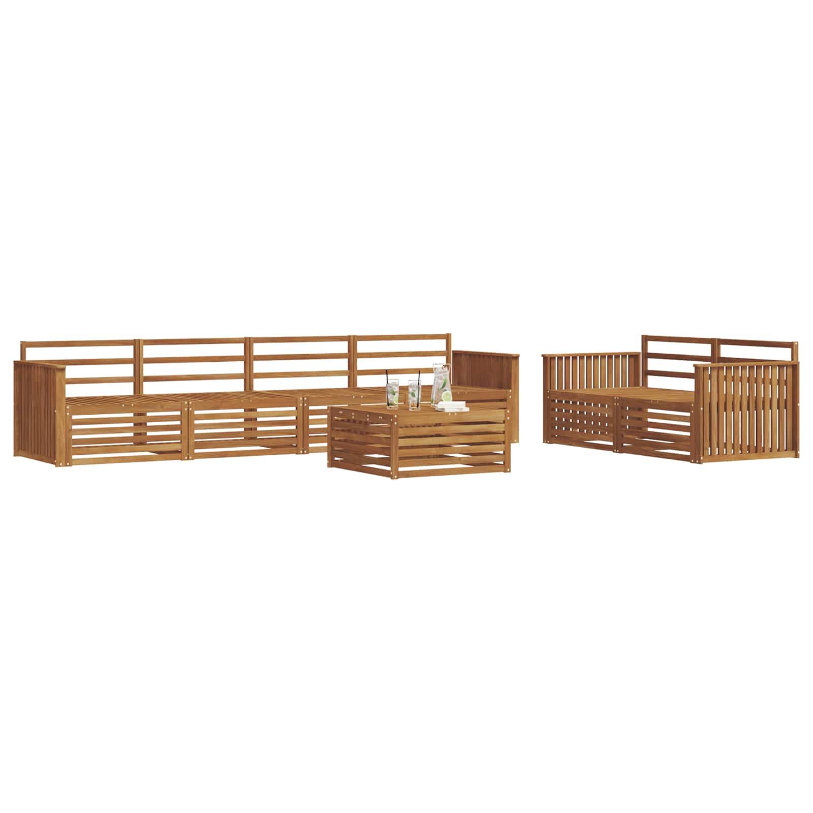 vidaXL Outdoor-Sofagarnitur 7 pcs Natur Massivholz Akazie