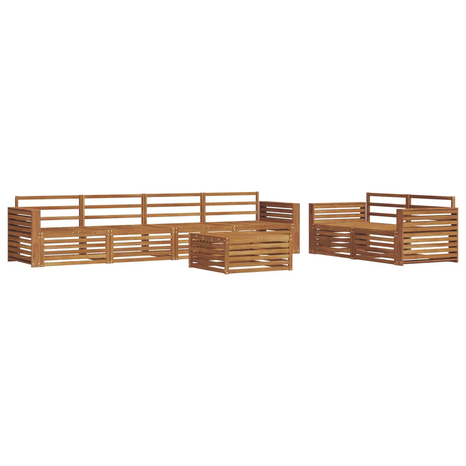 vidaXL Outdoor-Sofagarnitur 7 pcs Natur Massivholz Akazie