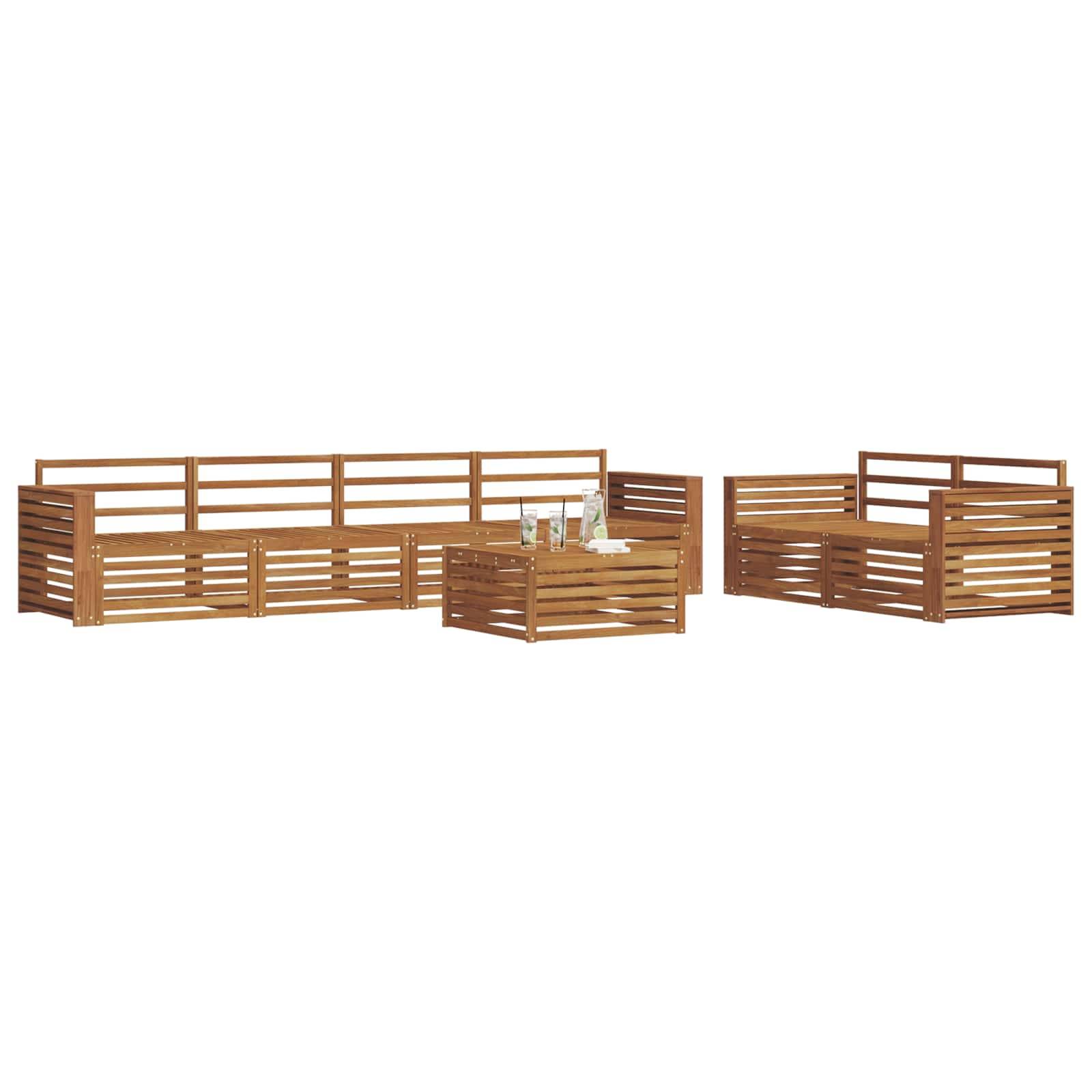 vidaXL Outdoor-Sofagarnitur 7 pcs Natur Massivholz Akazie