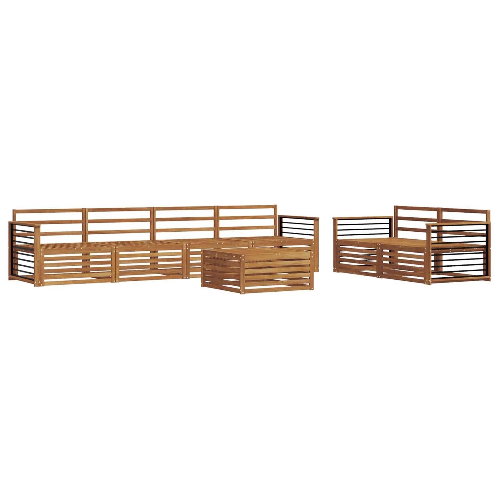 vidaXL Outdoor-Sofagarnitur 7 pcs Natur