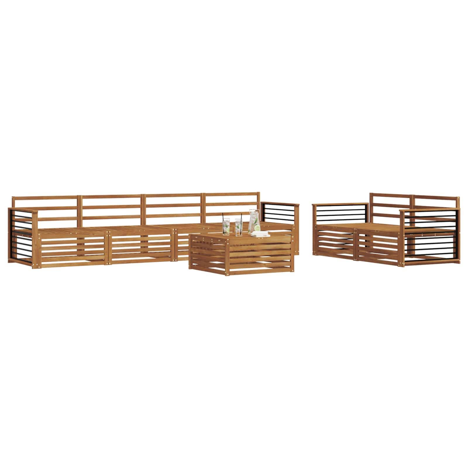 vidaXL Outdoor-Sofagarnitur 7 pcs Natur