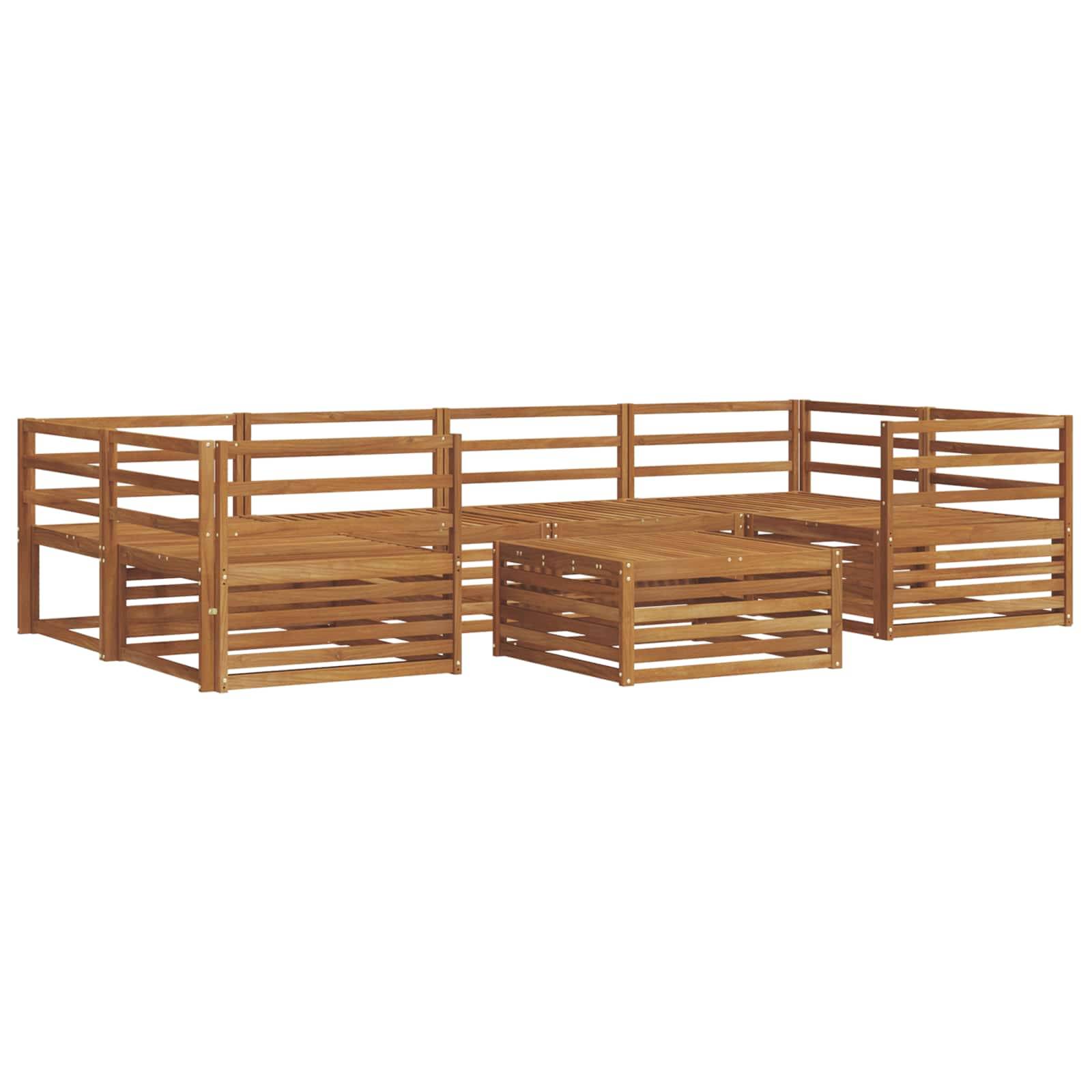 vidaXL Outdoor-Sofagarnitur 7 pcs Natur