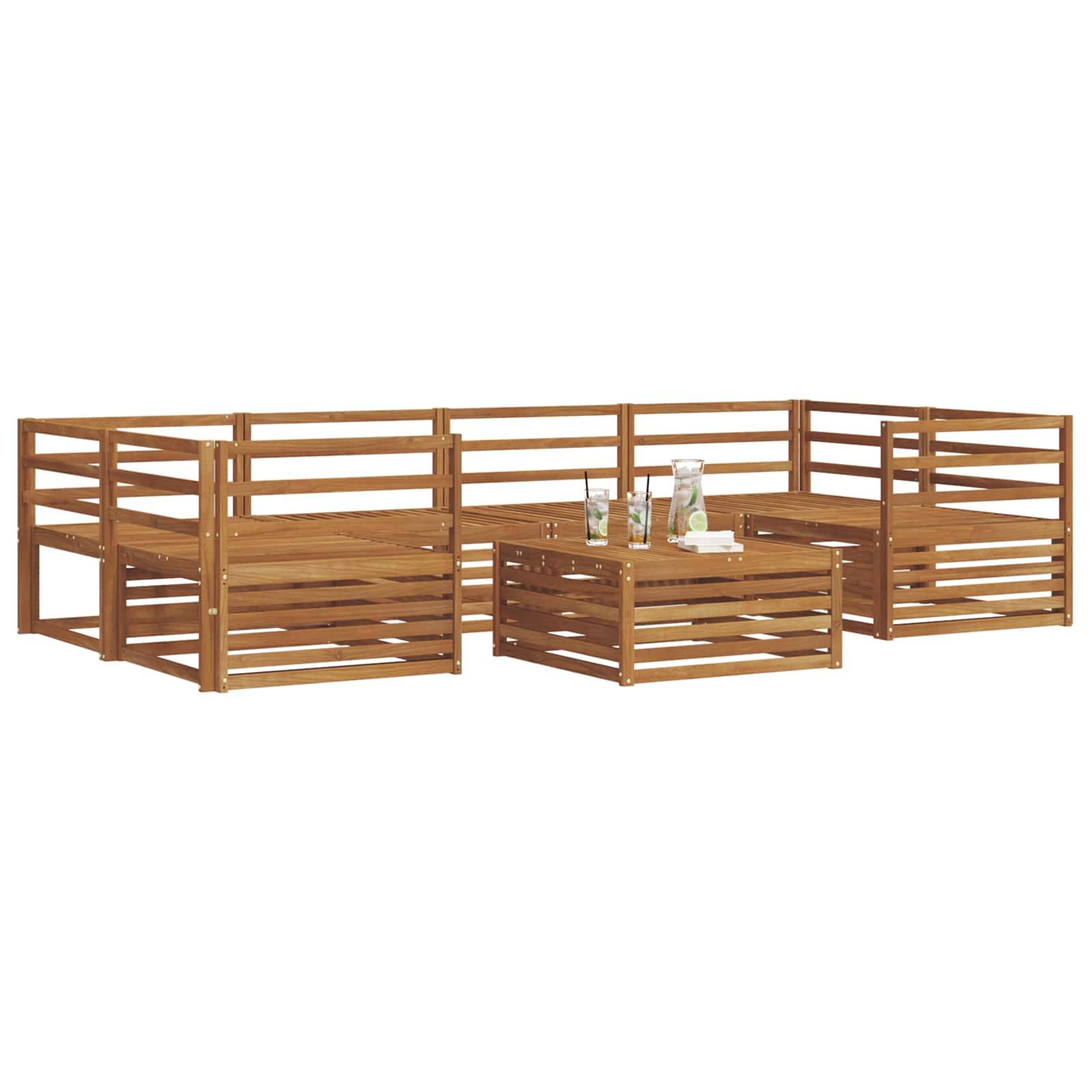 vidaXL Outdoor-Sofagarnitur 7 pcs Natur