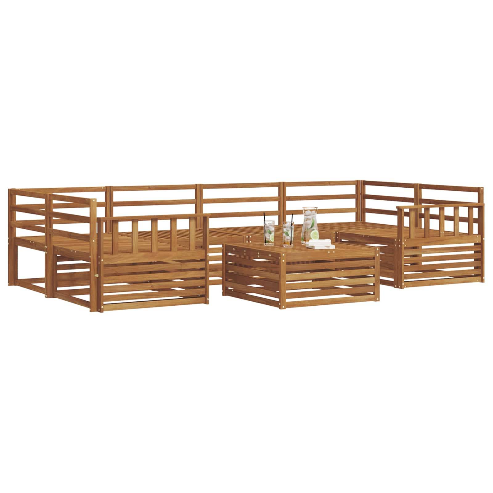 vidaXL Outdoor-Sofagarnitur 7 pcs Natur