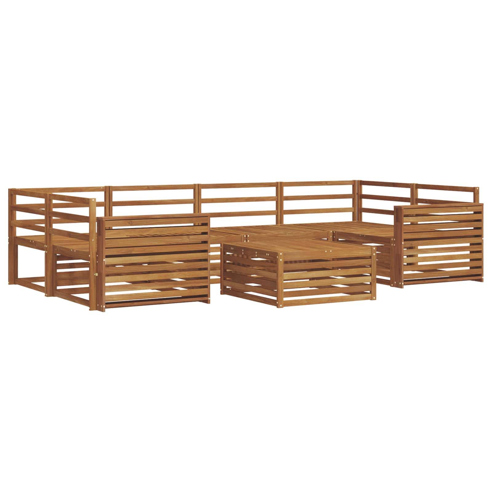 vidaXL Outdoor-Sofagarnitur 7 pcs Natur Massivholz Akazie