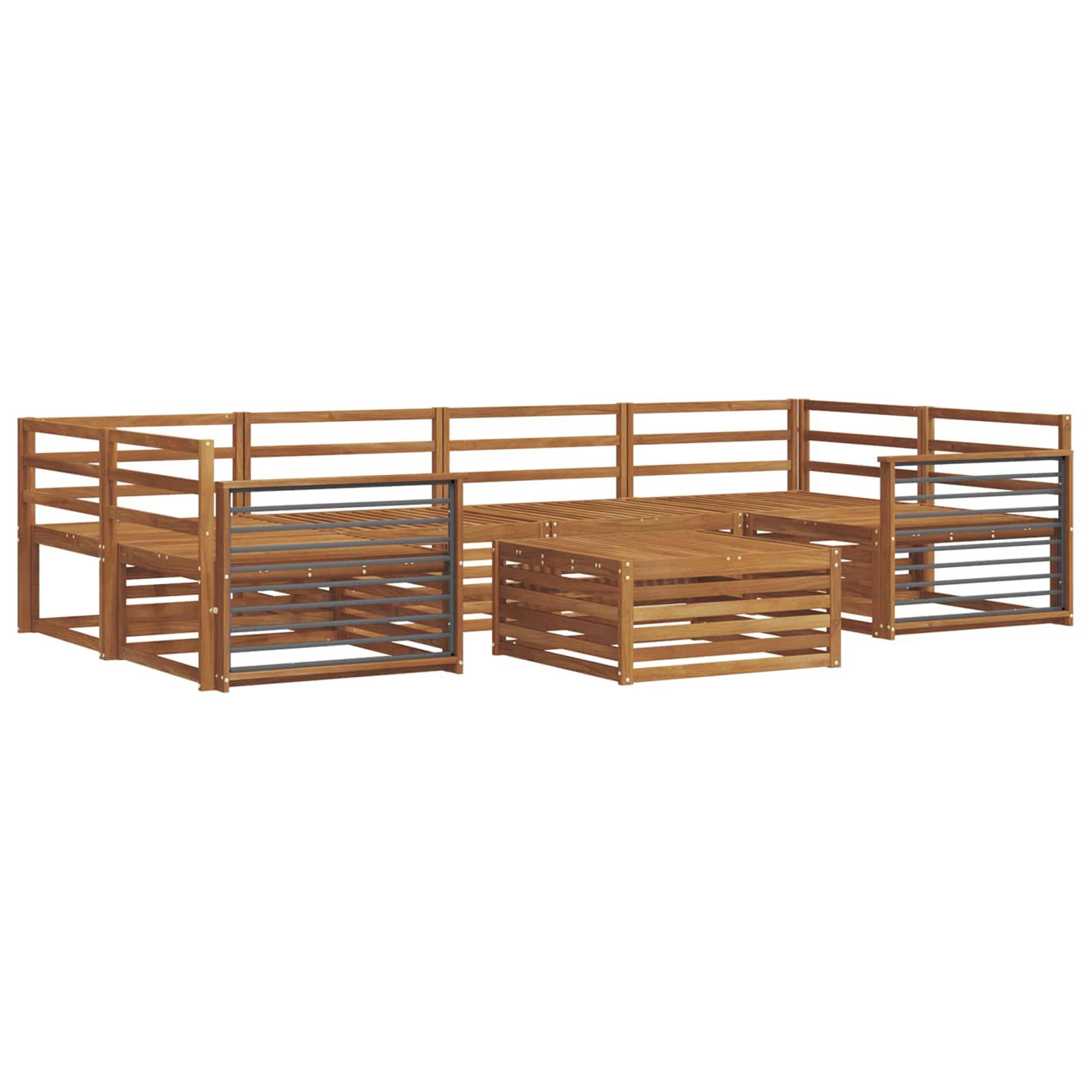 vidaXL Outdoor-Sofagarnitur 7 pcs Natur Massivholz Akazie
