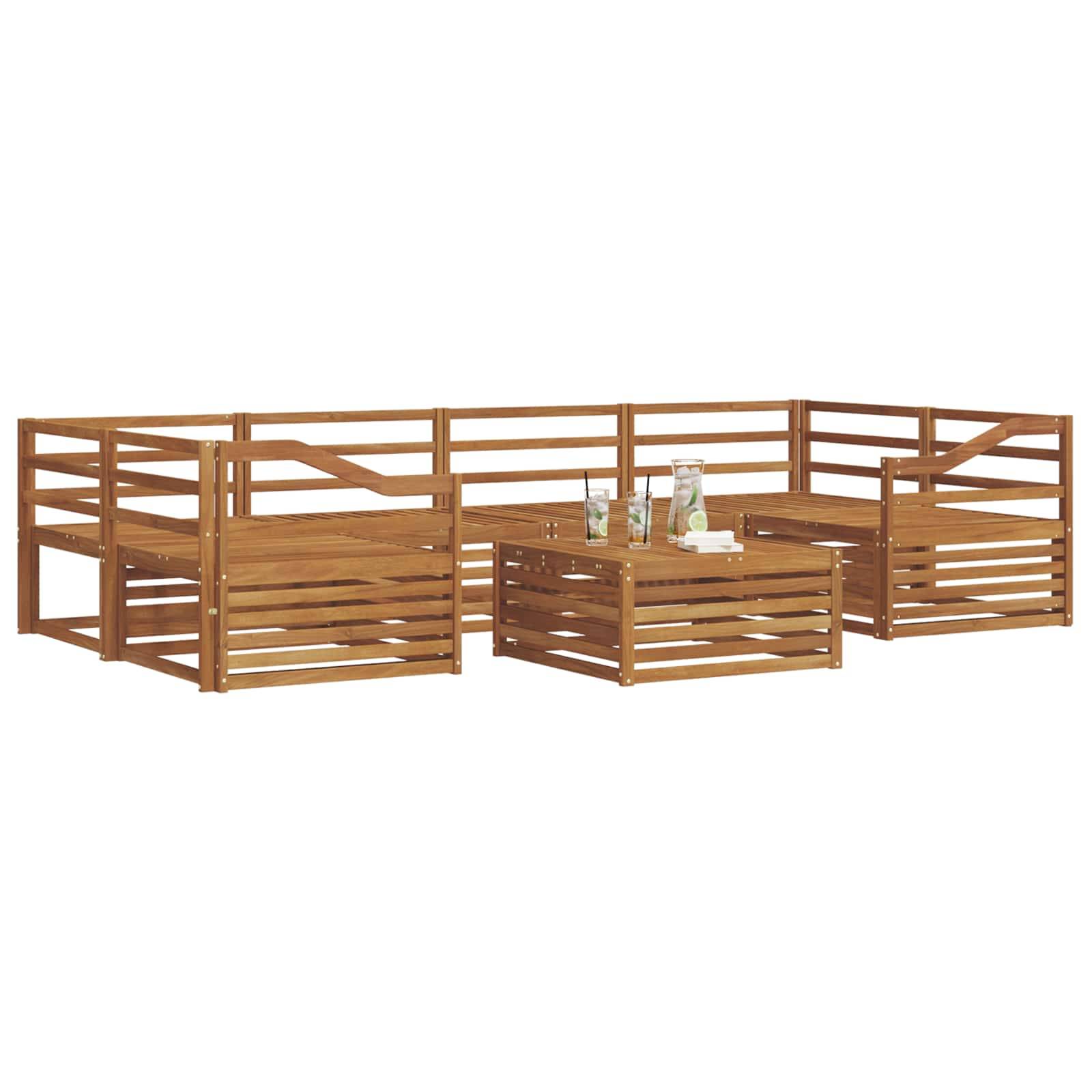 vidaXL Outdoor-Sofagarnitur 7 pcs Natur Massivholz Akazie