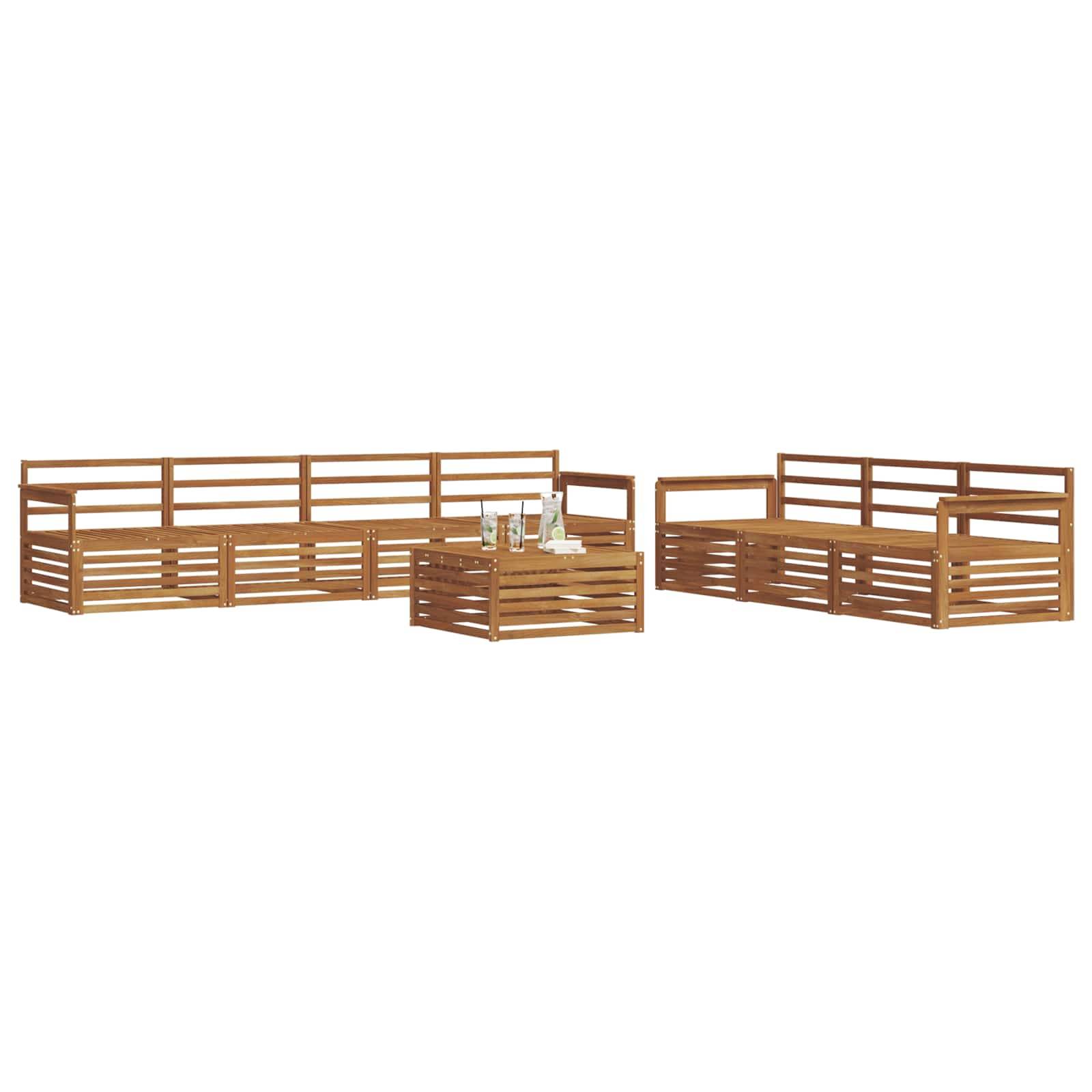 vidaXL Outdoor-Sofagarnitur 8 pcs Natur