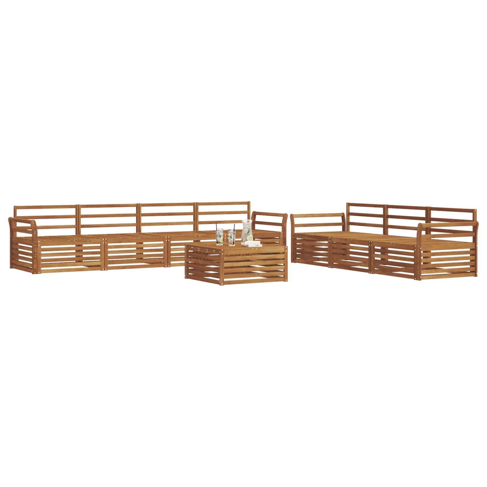 vidaXL Outdoor-Sofagarnitur 8 pcs Natur