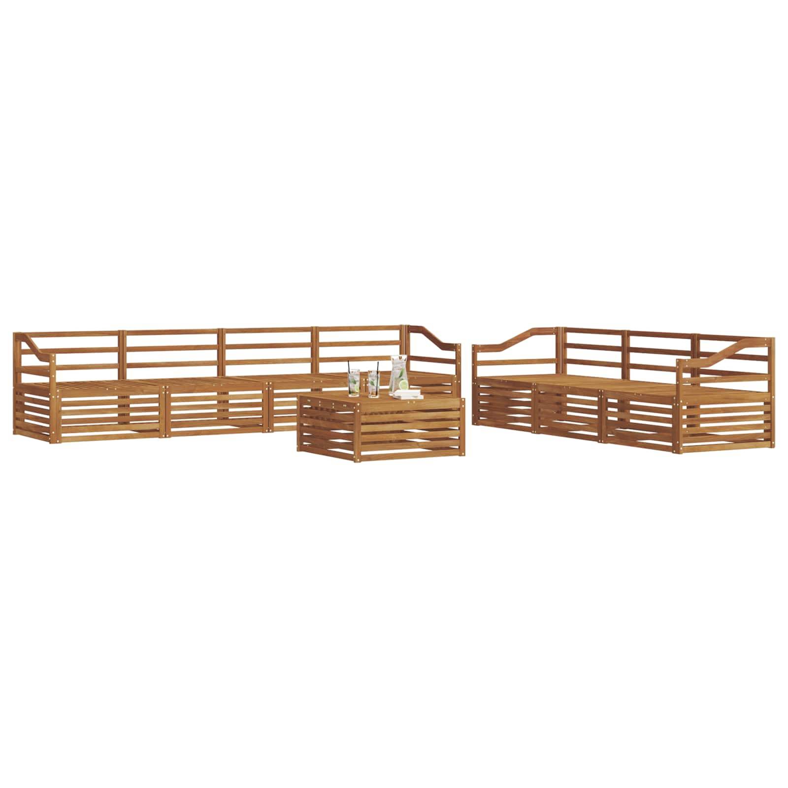 vidaXL Outdoor-Sofagarnitur 8 pcs Natur Massivholz Akazie