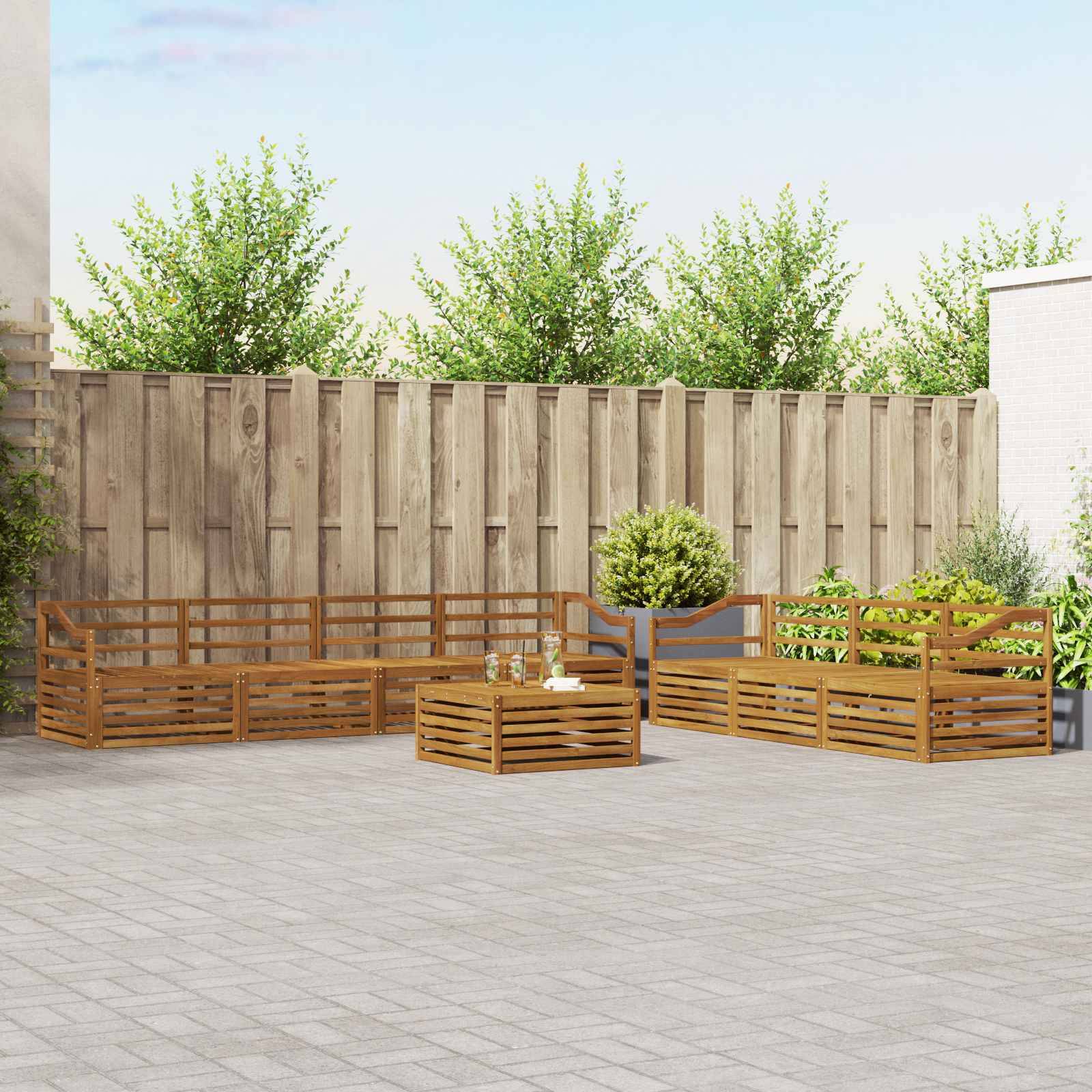 vidaXL Outdoor-Sofagarnitur 8 pcs Natur Massivholz Akazie
