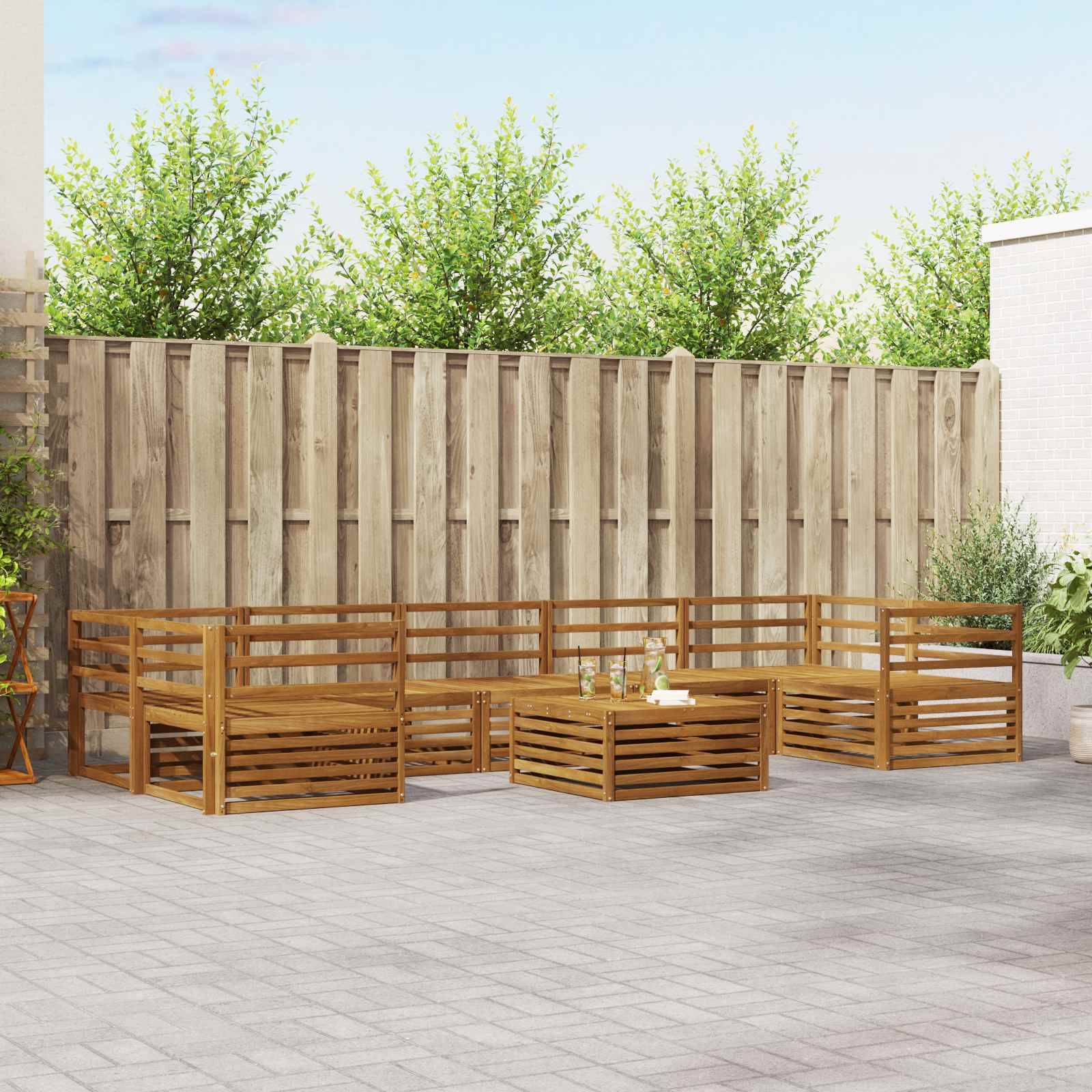 vidaXL Outdoor-Sofagarnitur 8 pcs Natur Massivholz Akazie