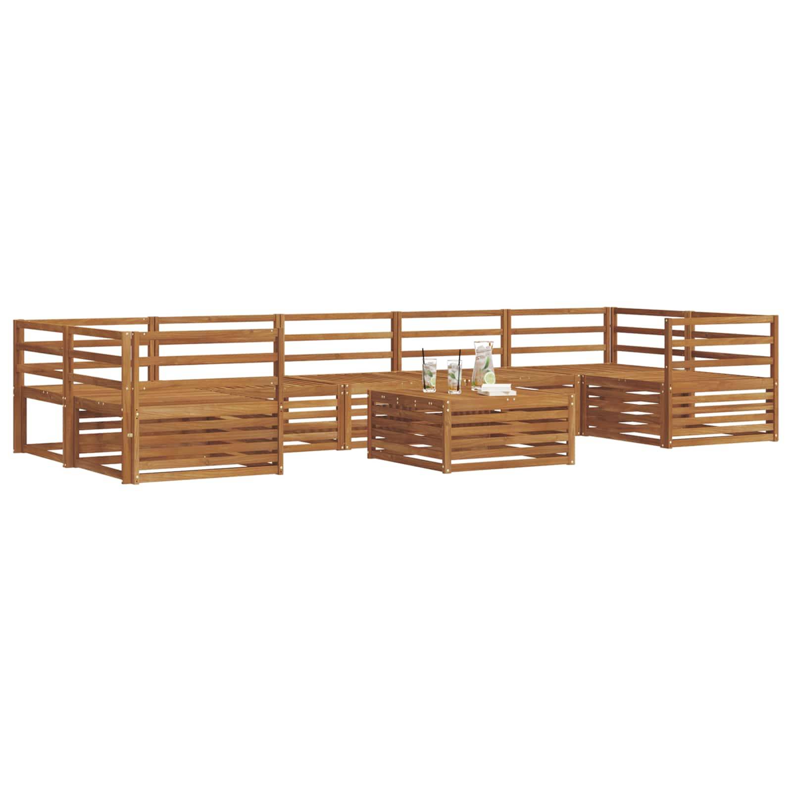 vidaXL Outdoor-Sofagarnitur 8 pcs Natur Massivholz Akazie