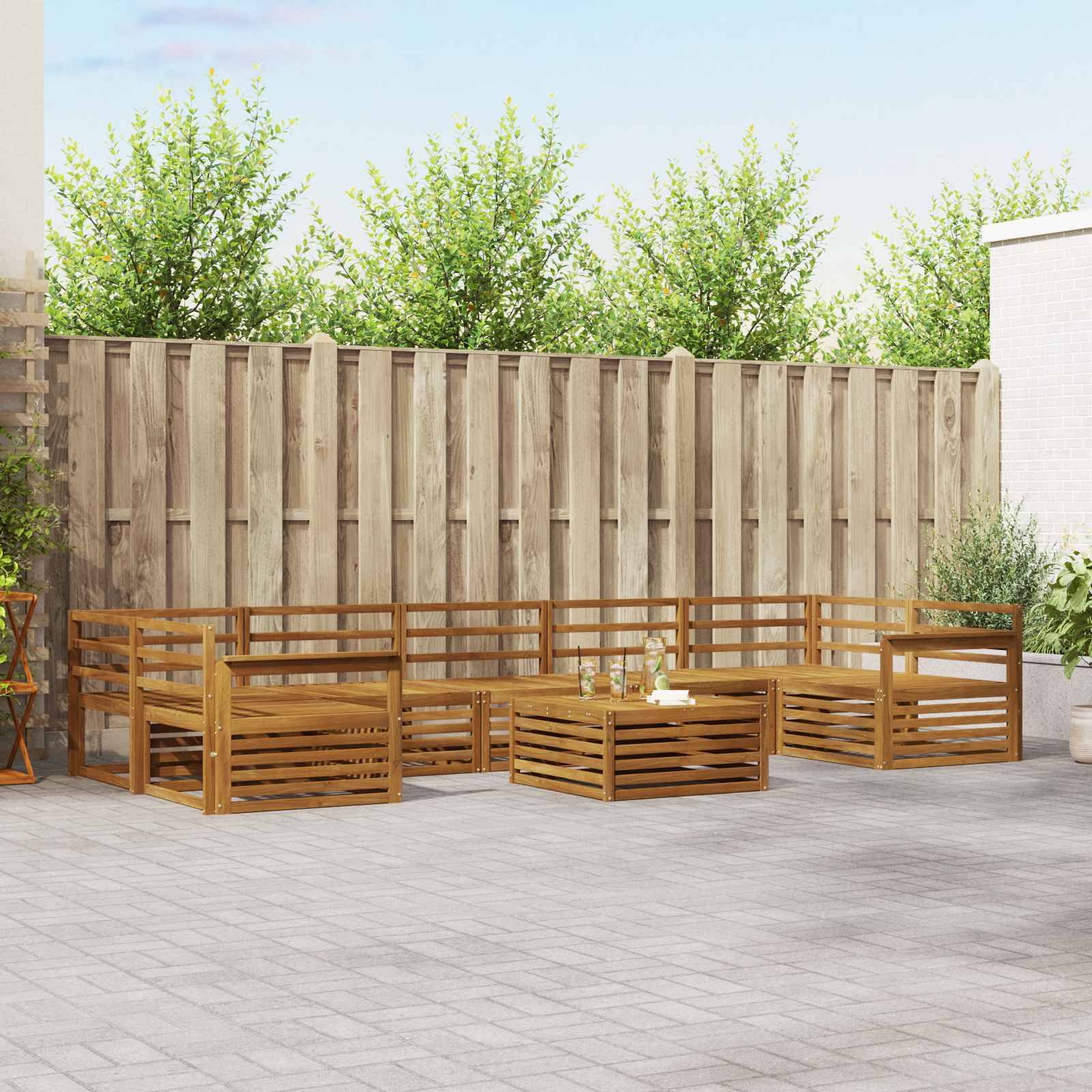 vidaXL Outdoor-Sofagarnitur 8 pcs Natur Massivholz Akazie
