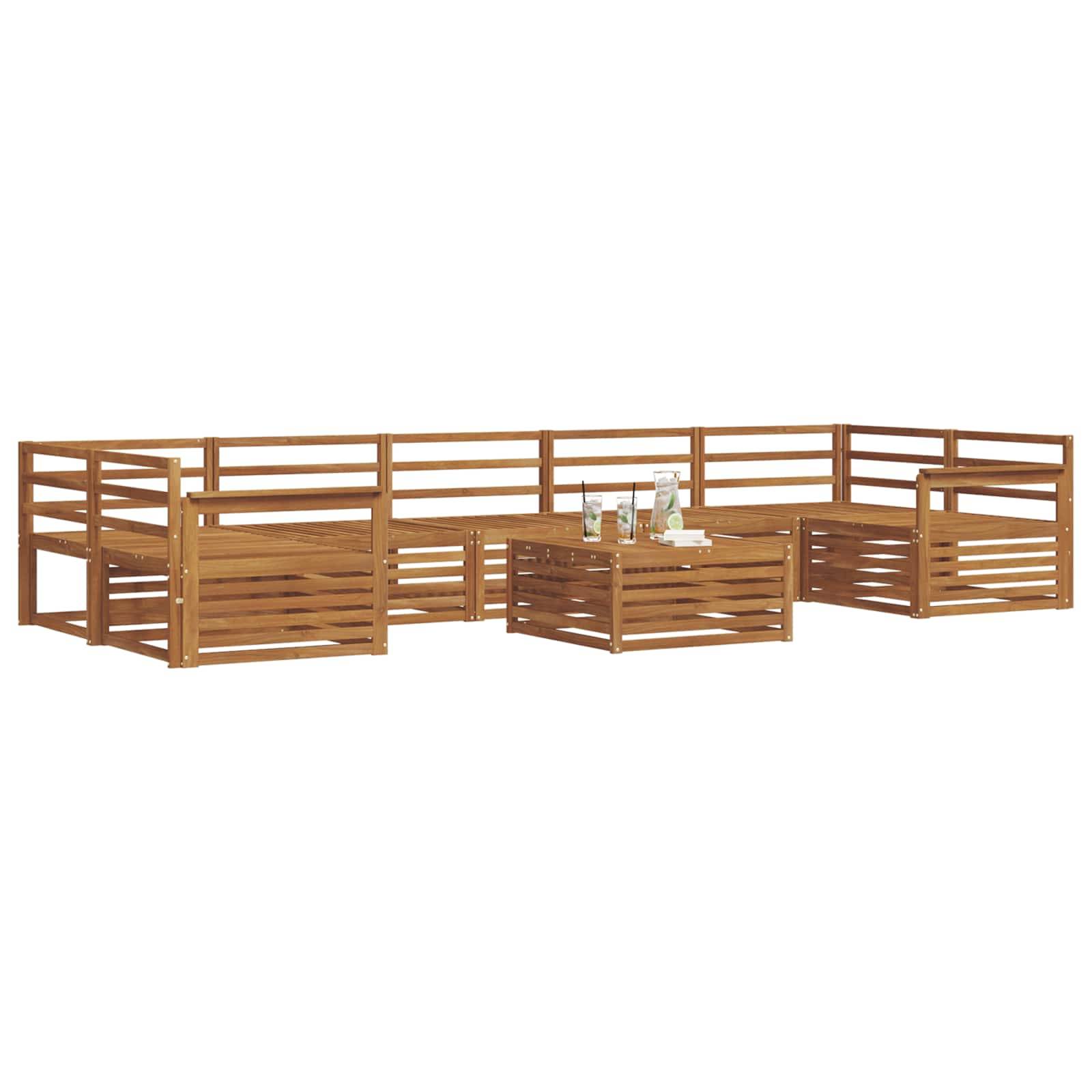 vidaXL Outdoor-Sofagarnitur 8 pcs Natur Massivholz Akazie