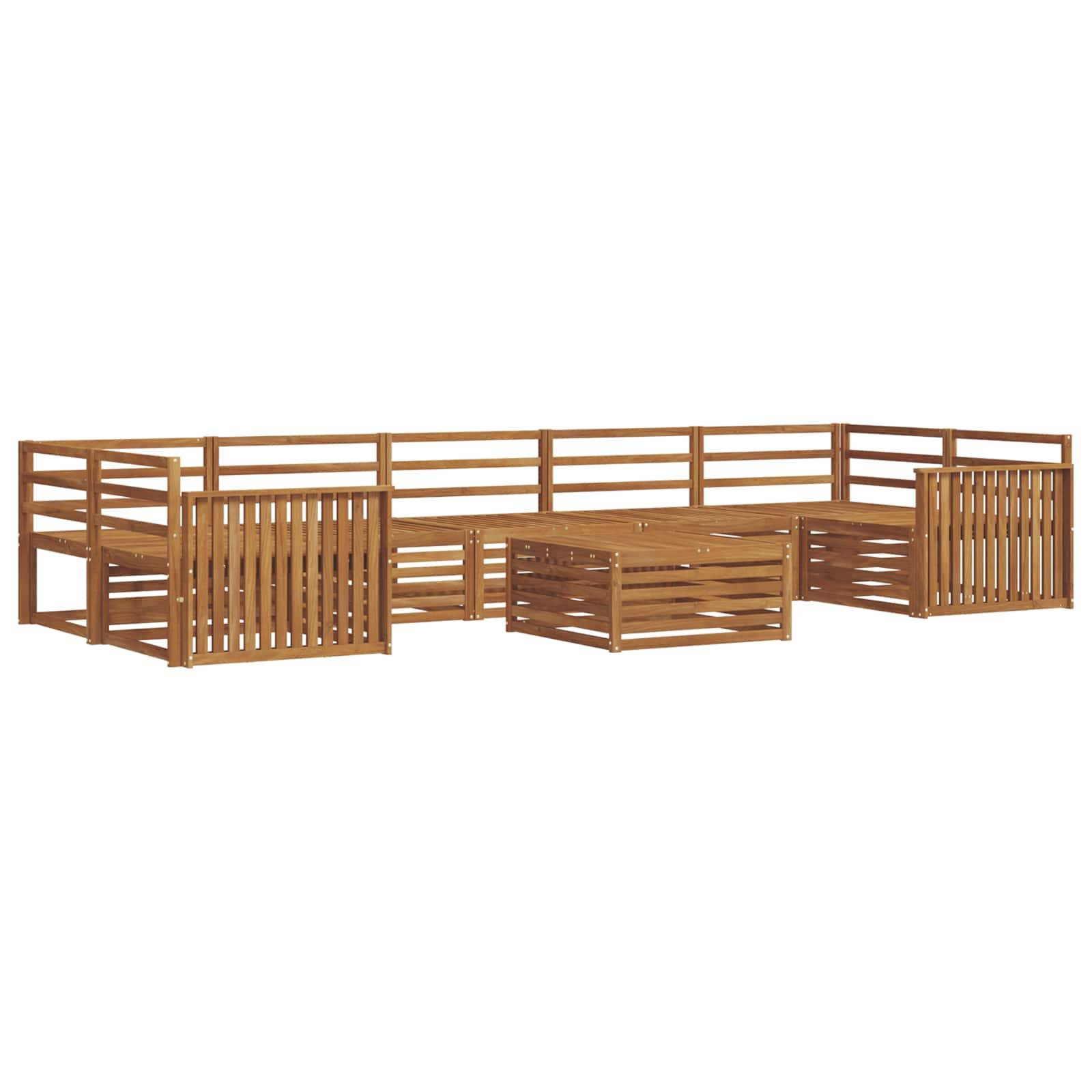 vidaXL Outdoor-Sofagarnitur 8 pcs Natur