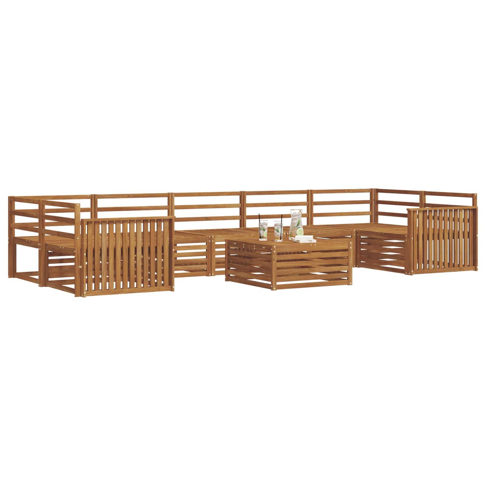 vidaXL Outdoor-Sofagarnitur 8 pcs Natur