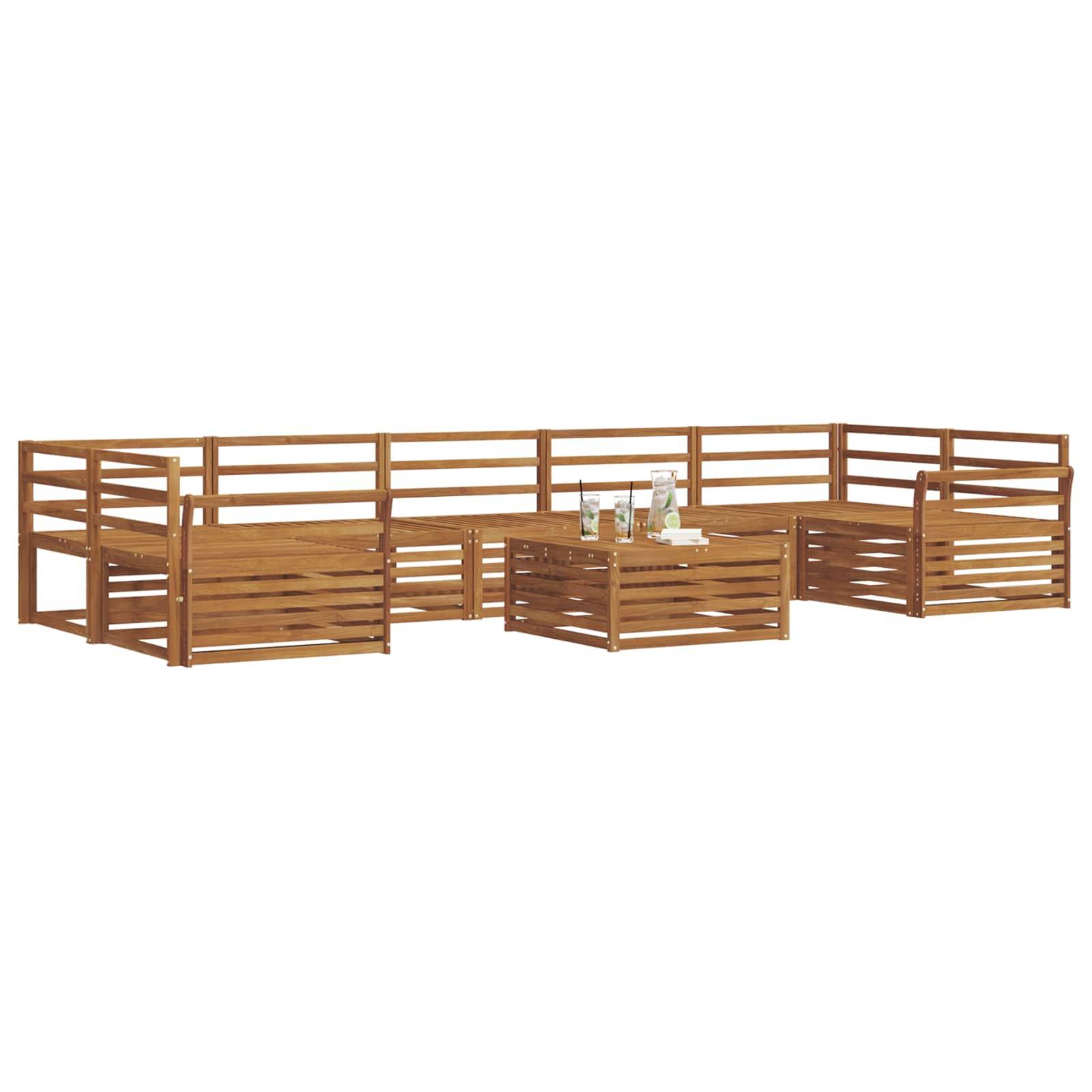 vidaXL Outdoor-Sofagarnitur 8 pcs Natur
