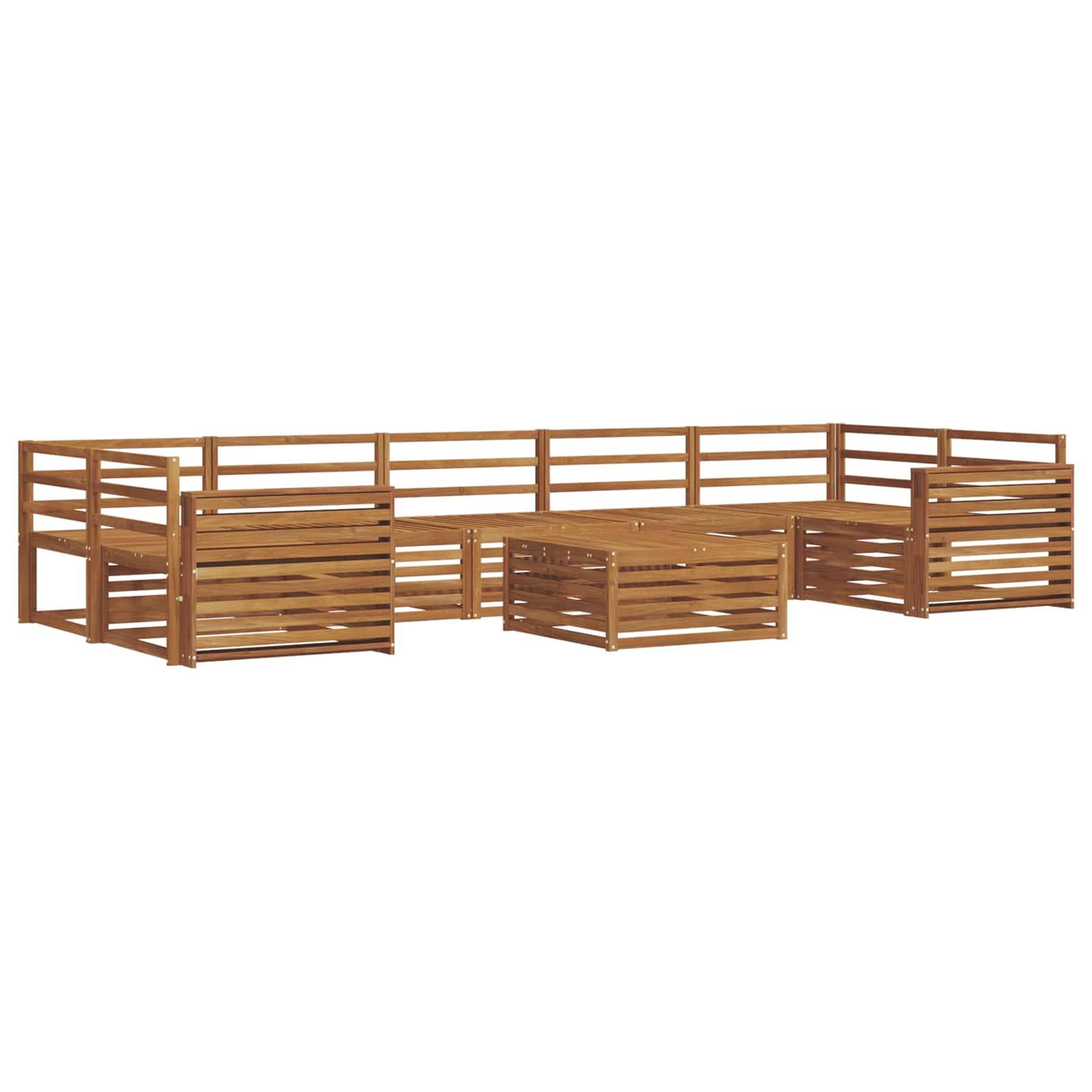 vidaXL Outdoor-Sofagarnitur 8 pcs Natur