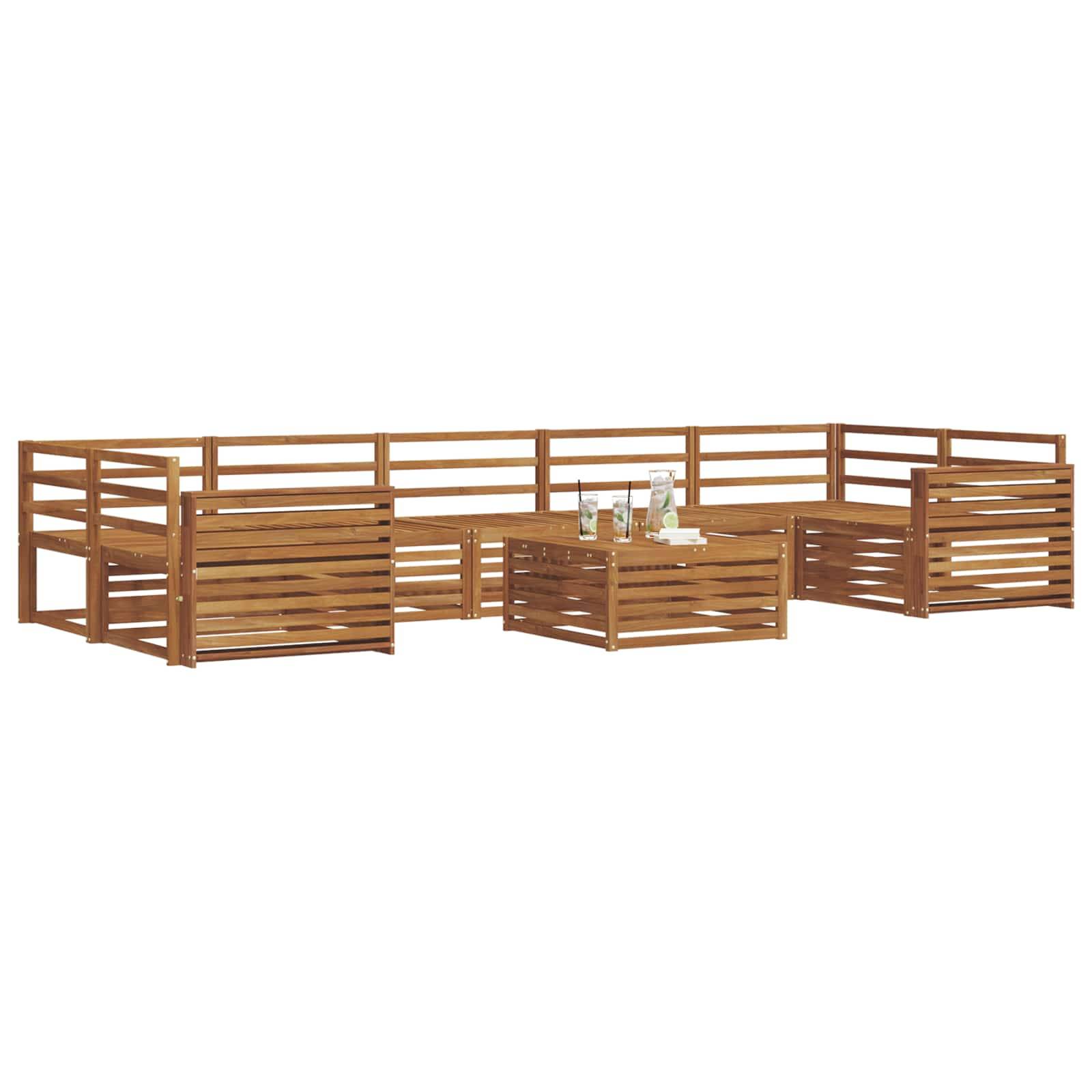 vidaXL Outdoor-Sofagarnitur 8 pcs Natur
