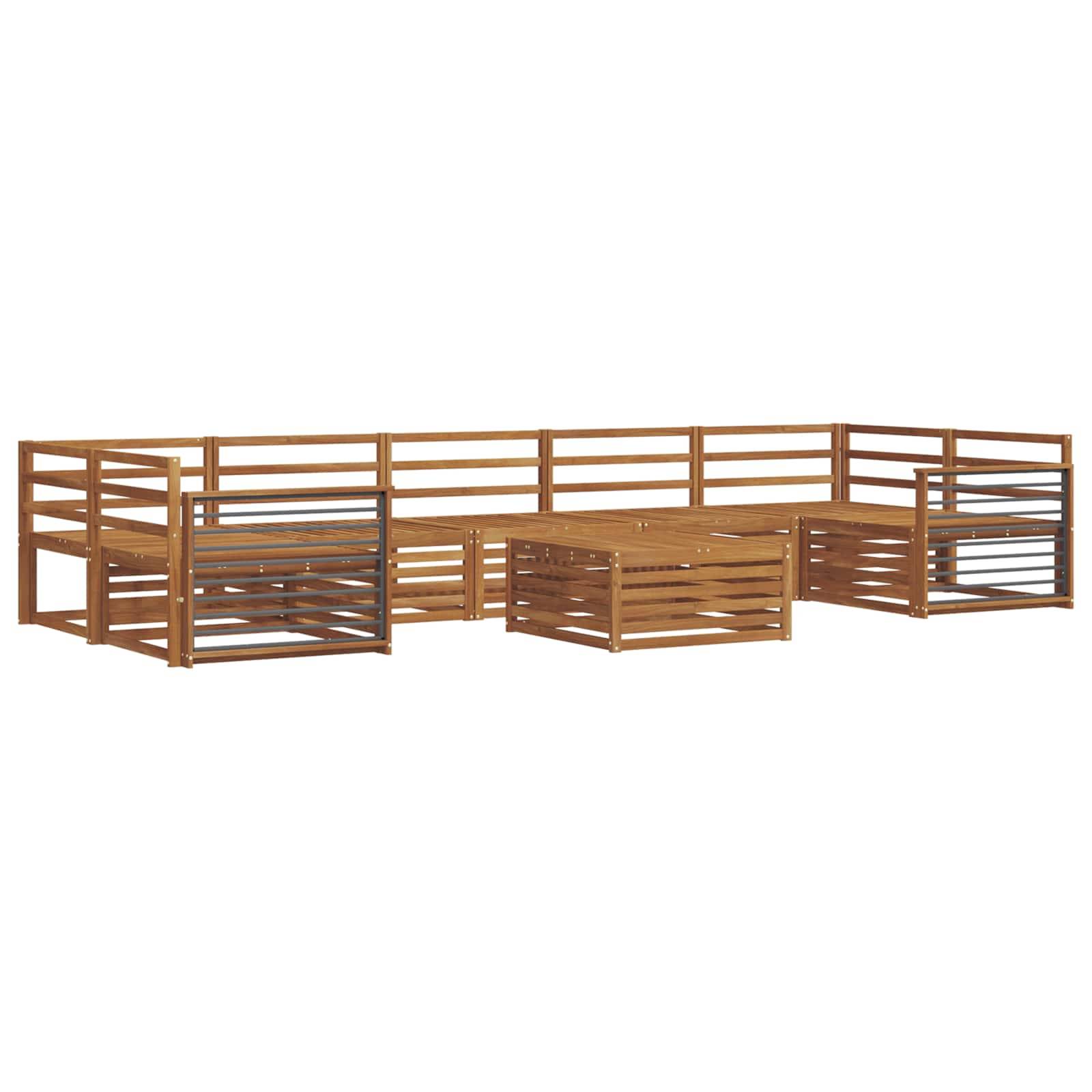 vidaXL Outdoor-Sofagarnitur 8 pcs Natur