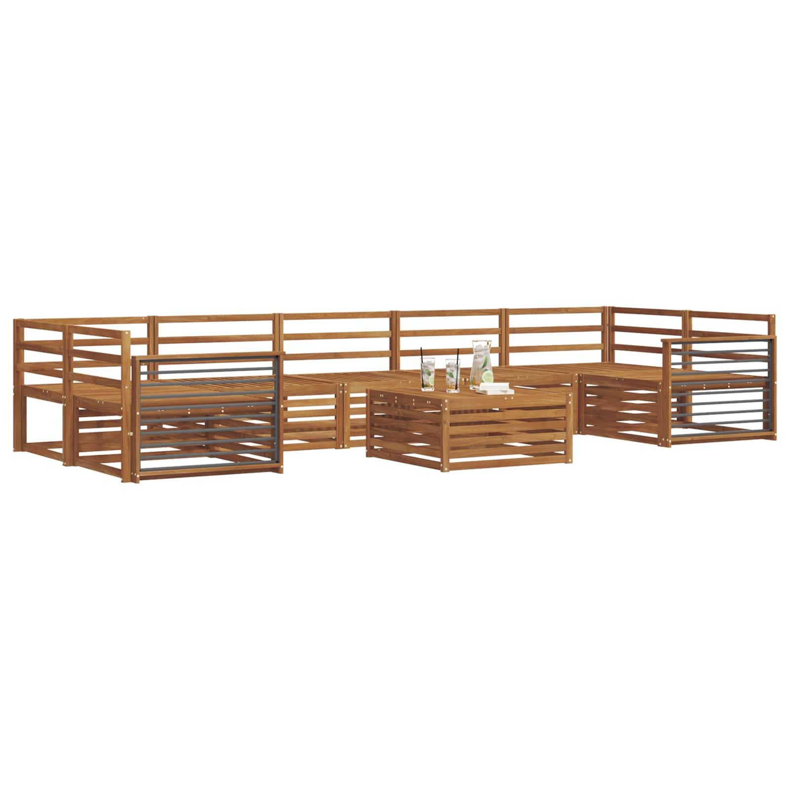 vidaXL Outdoor-Sofagarnitur 8 pcs Natur