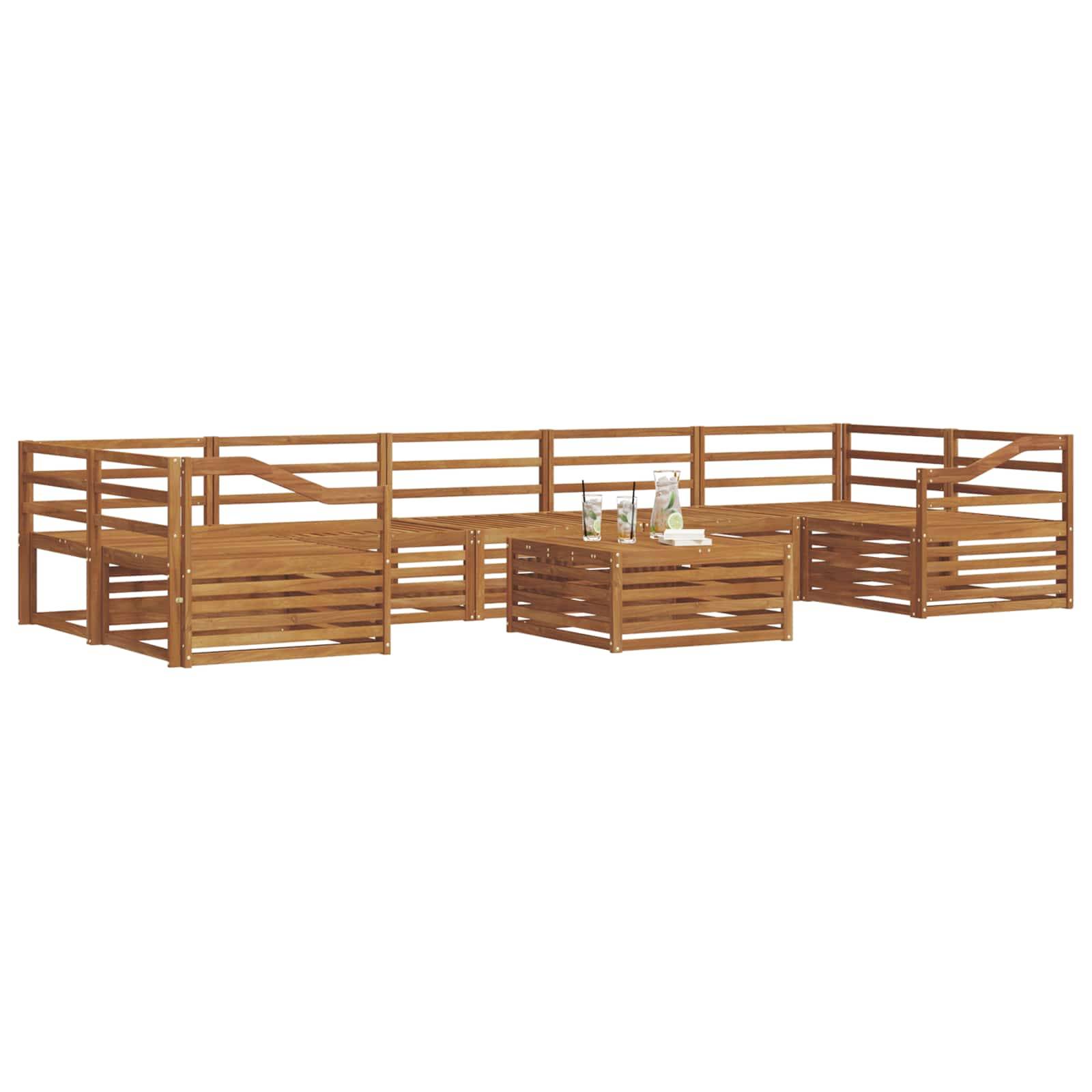 vidaXL Outdoor-Sofagarnitur 8 pcs Natur Massivholz Akazie