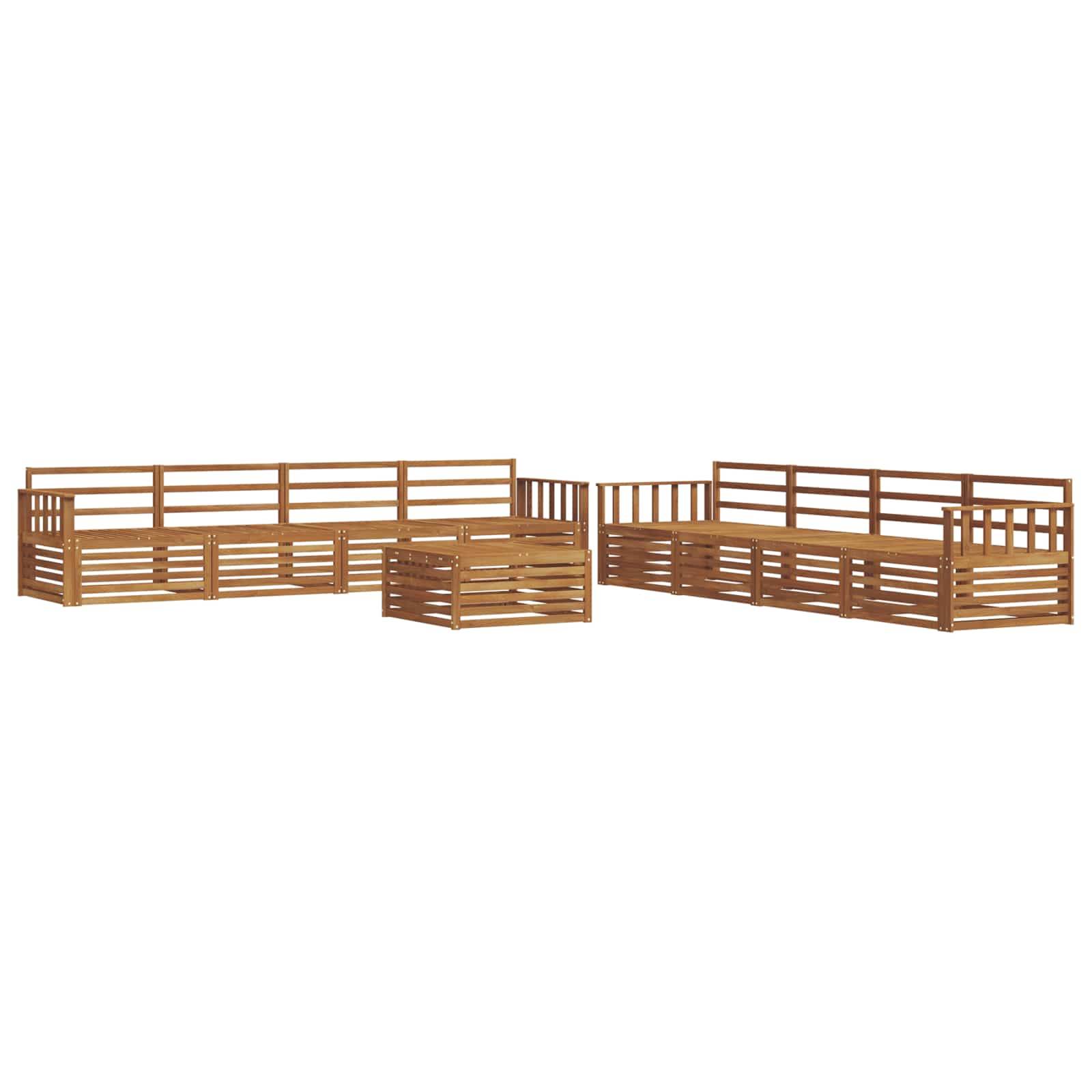 vidaXL Outdoor-Sofagarnitur 9 pcs Natur Massivholz Akazie