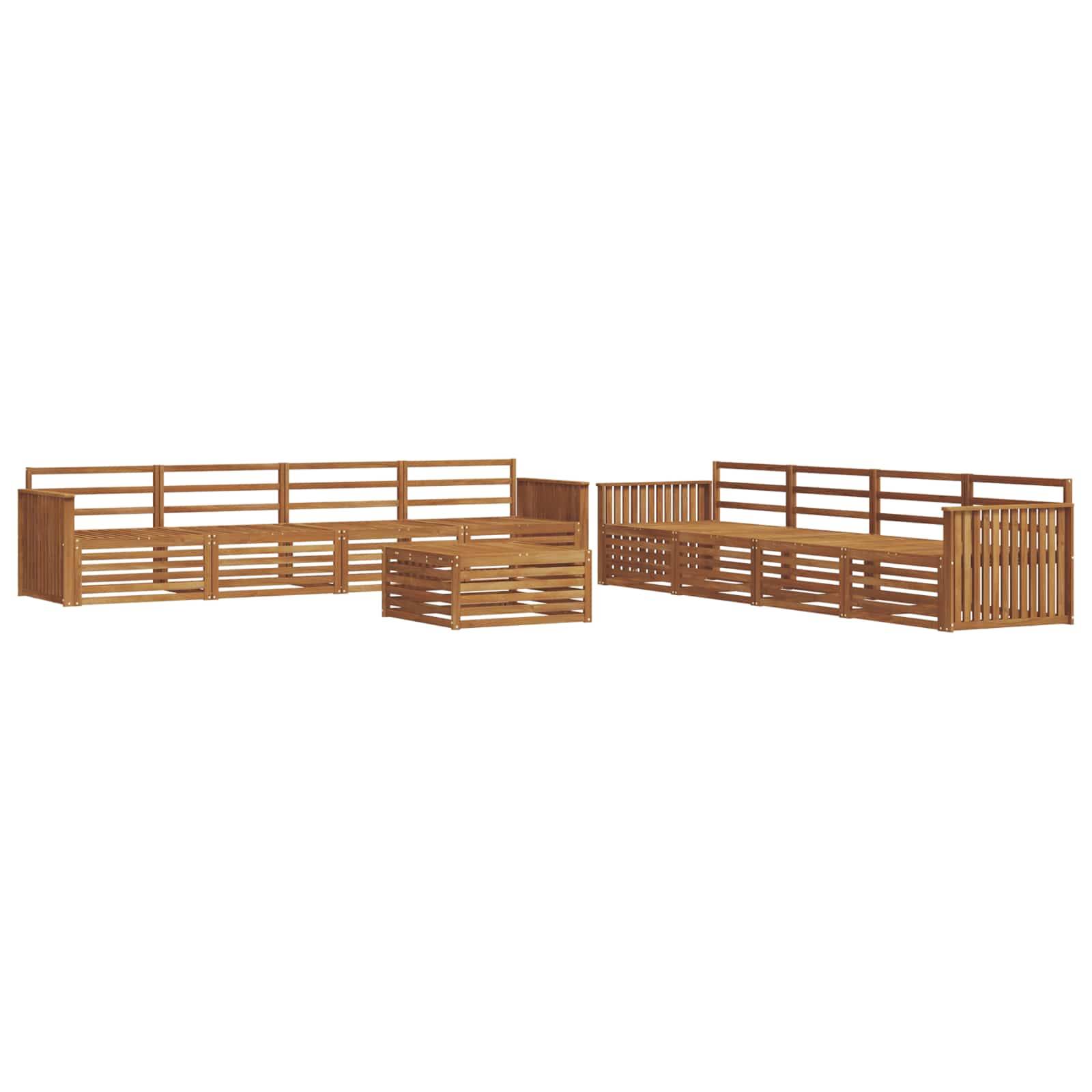 vidaXL Outdoor-Sofagarnitur 9 pcs Natur Massivholz Akazie
