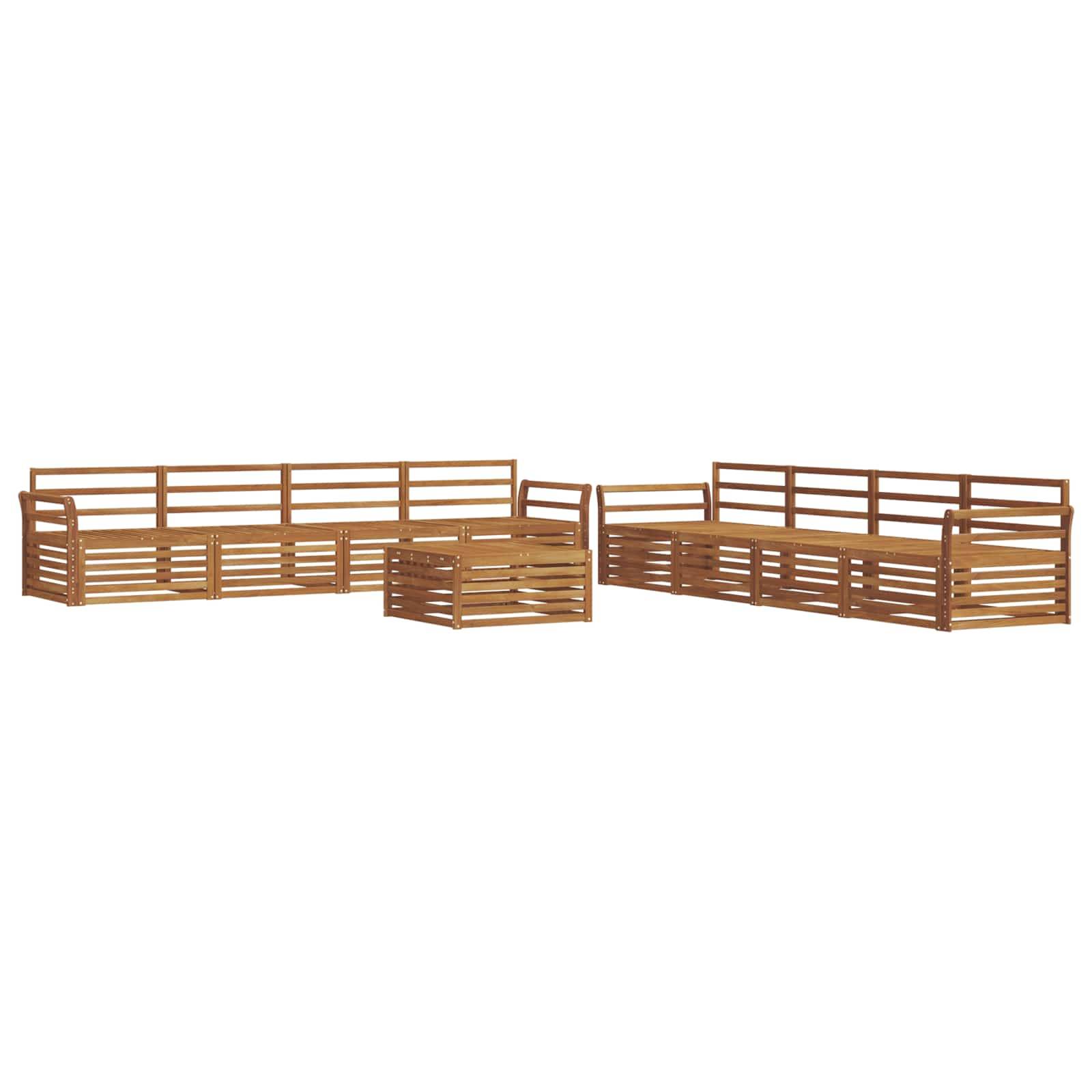 vidaXL Outdoor-Sofagarnitur 9 pcs Natur Massivholz Akazie