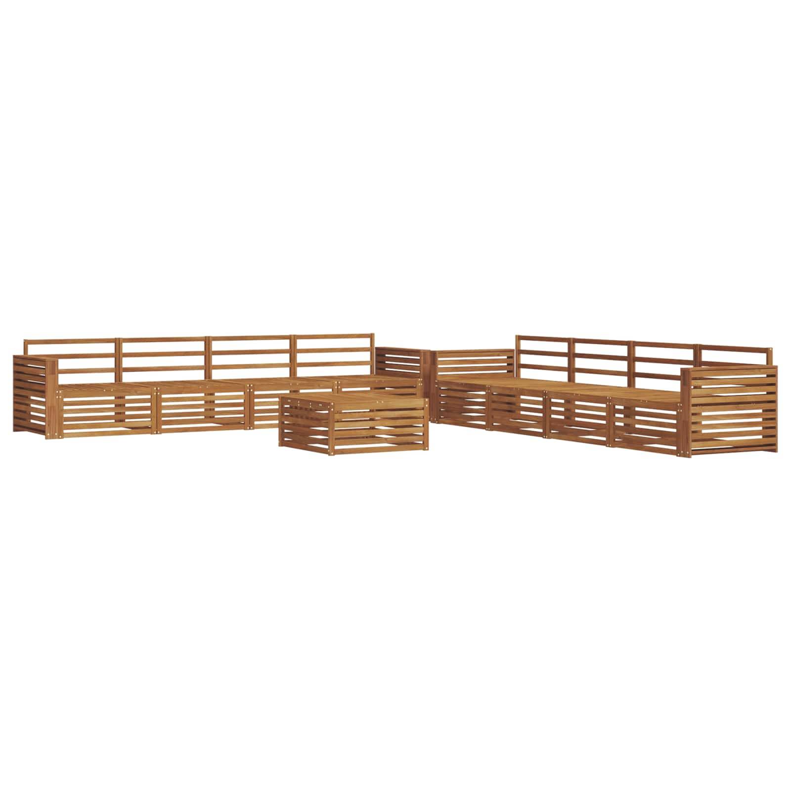 vidaXL Outdoor-Sofagarnitur 9 pcs Natur